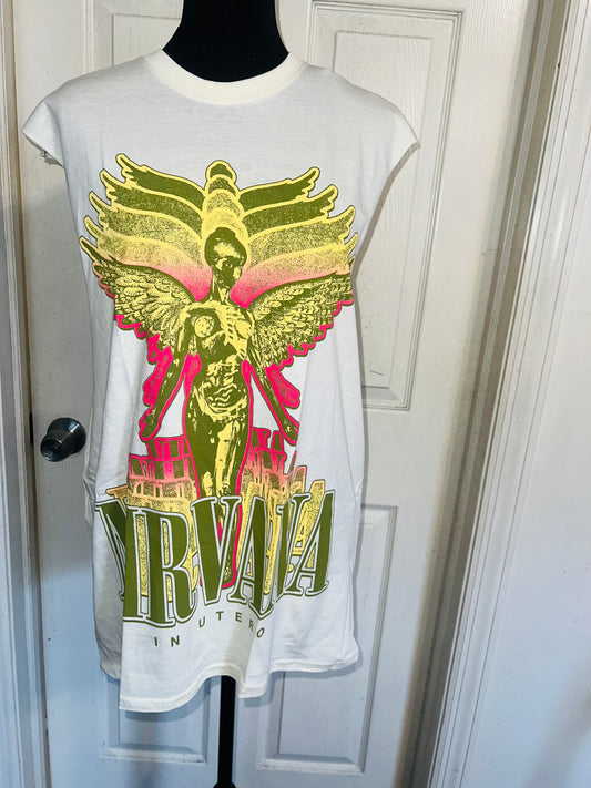 Nirvana Oversized Distressed Tank