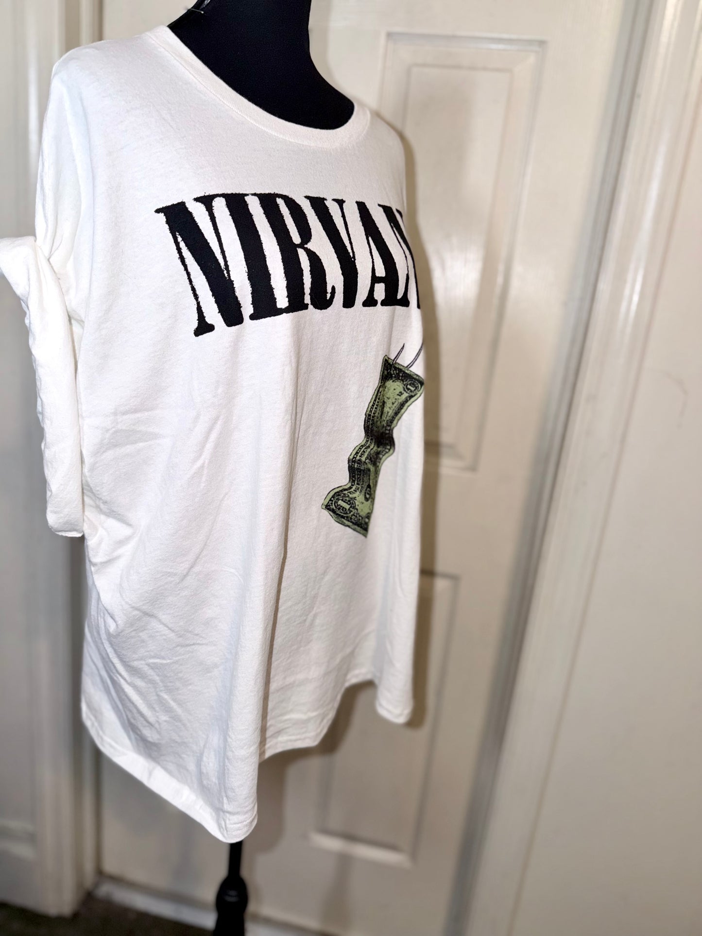 Nirvana Double Sided Oversized Distressed Tee