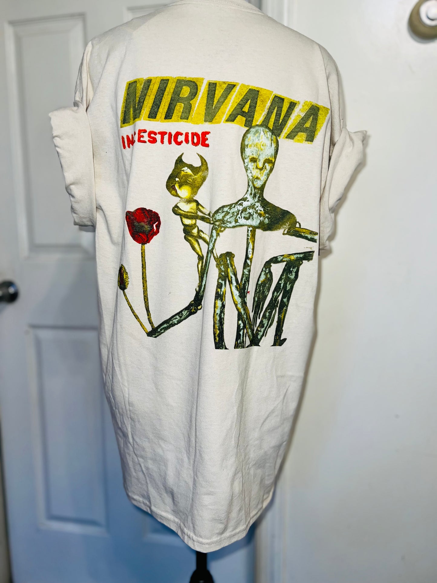 Nirvana Double Sided Oversized Distressed Tee