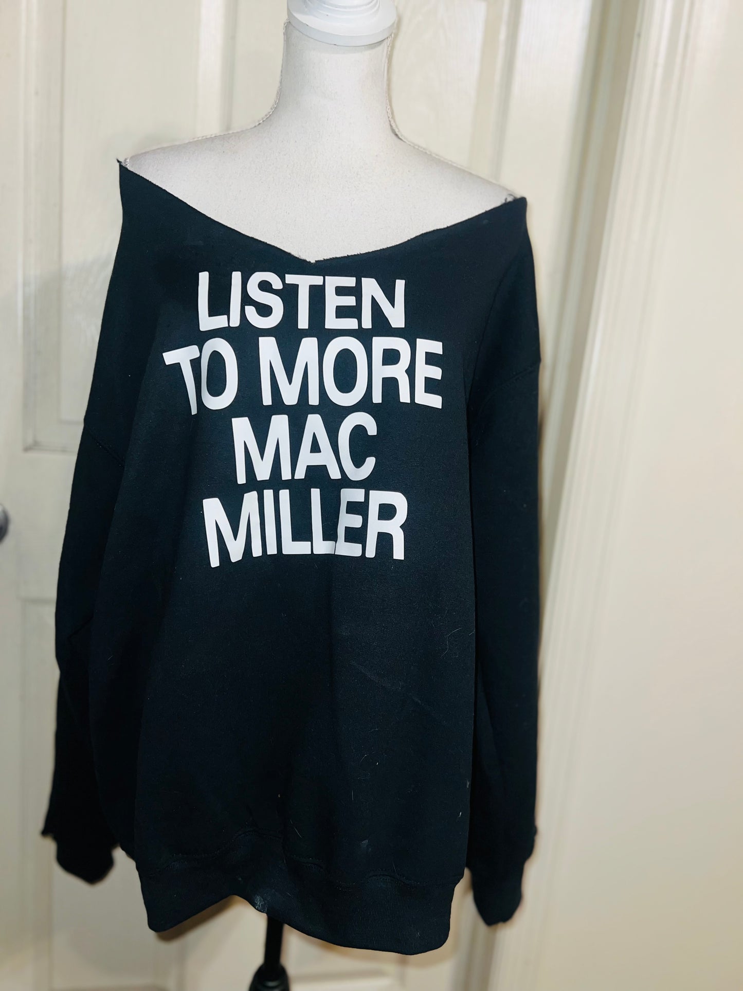 Mac Miller Oversized Distressed Sweatshirt