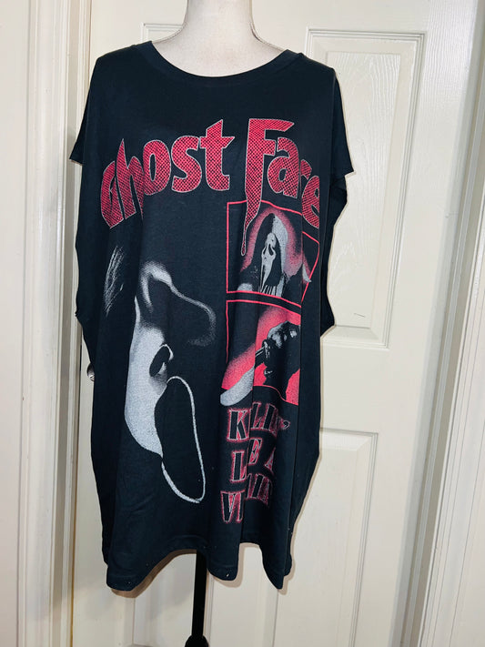 Scream Ghost Face Double Sided Oversized Distressed Tank