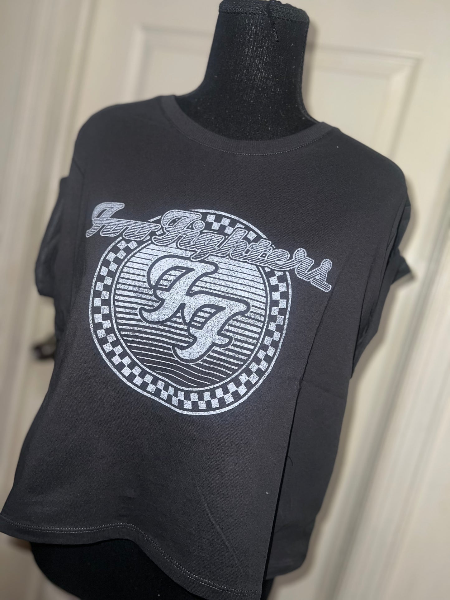 Foo Fighters Oversized Distressed Baby Tee