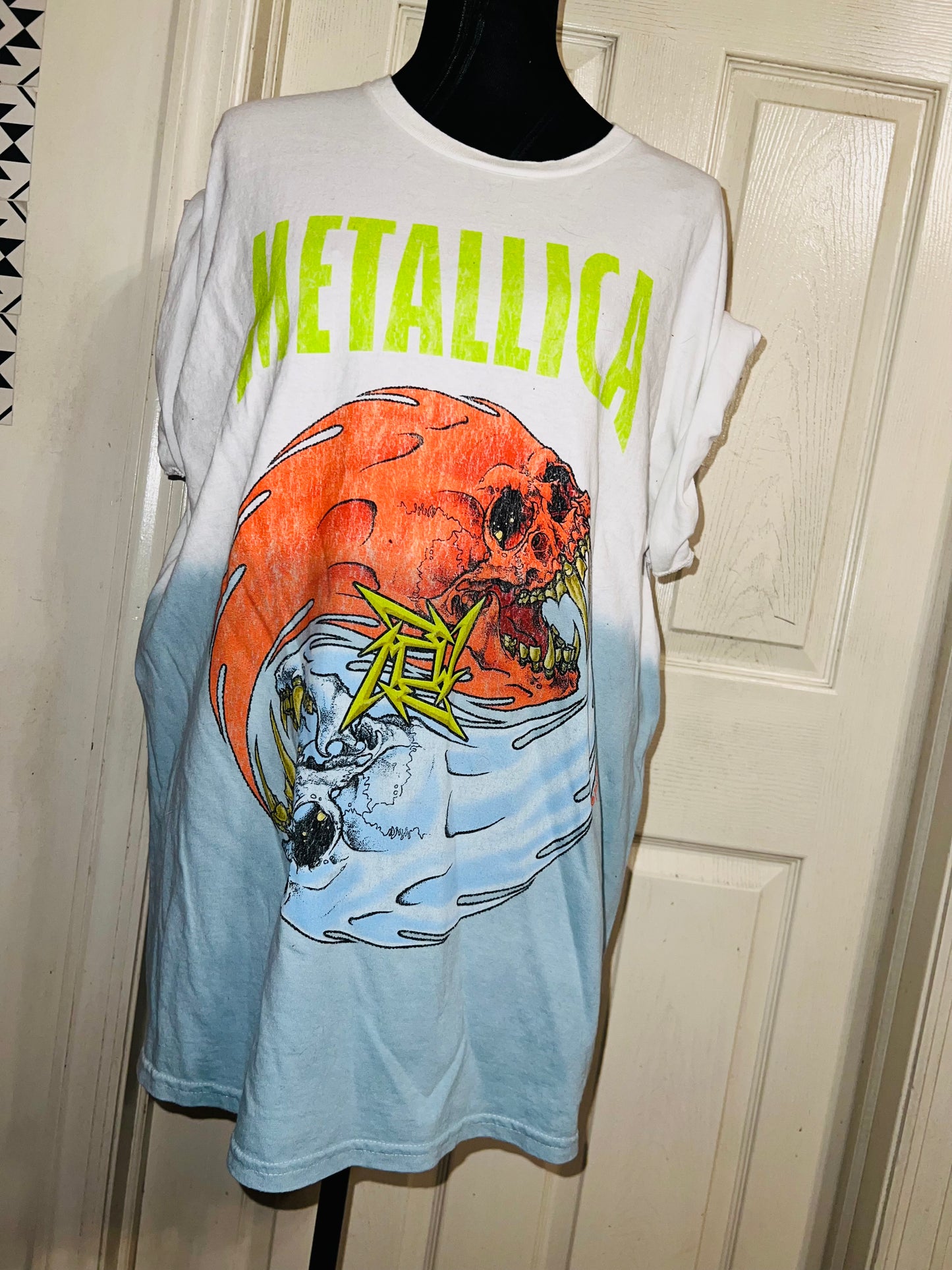 Metallica Tie Die Oversized Distressed Tee