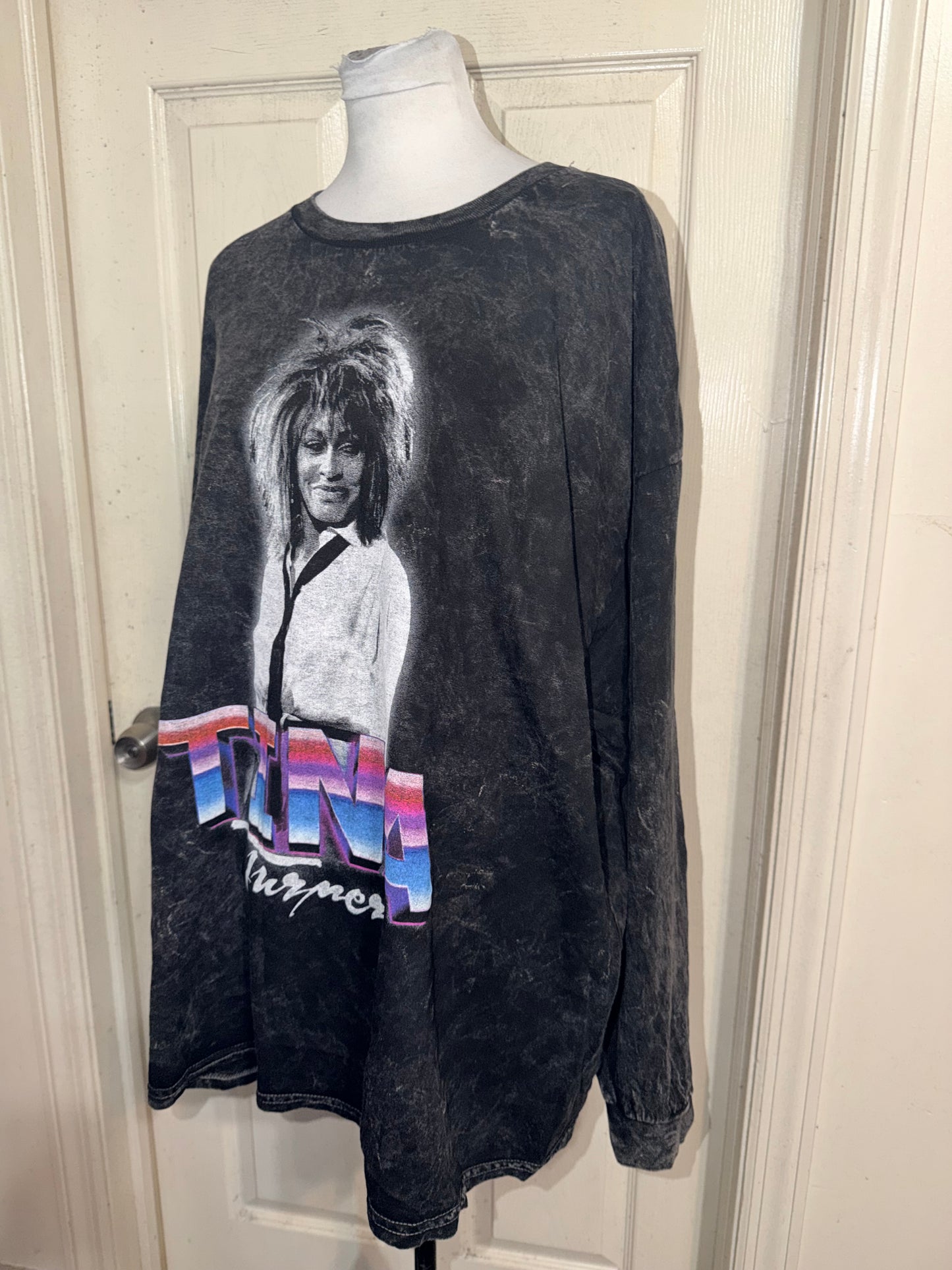 Tina Turner Oversized Distressed Long Sleeve Tee