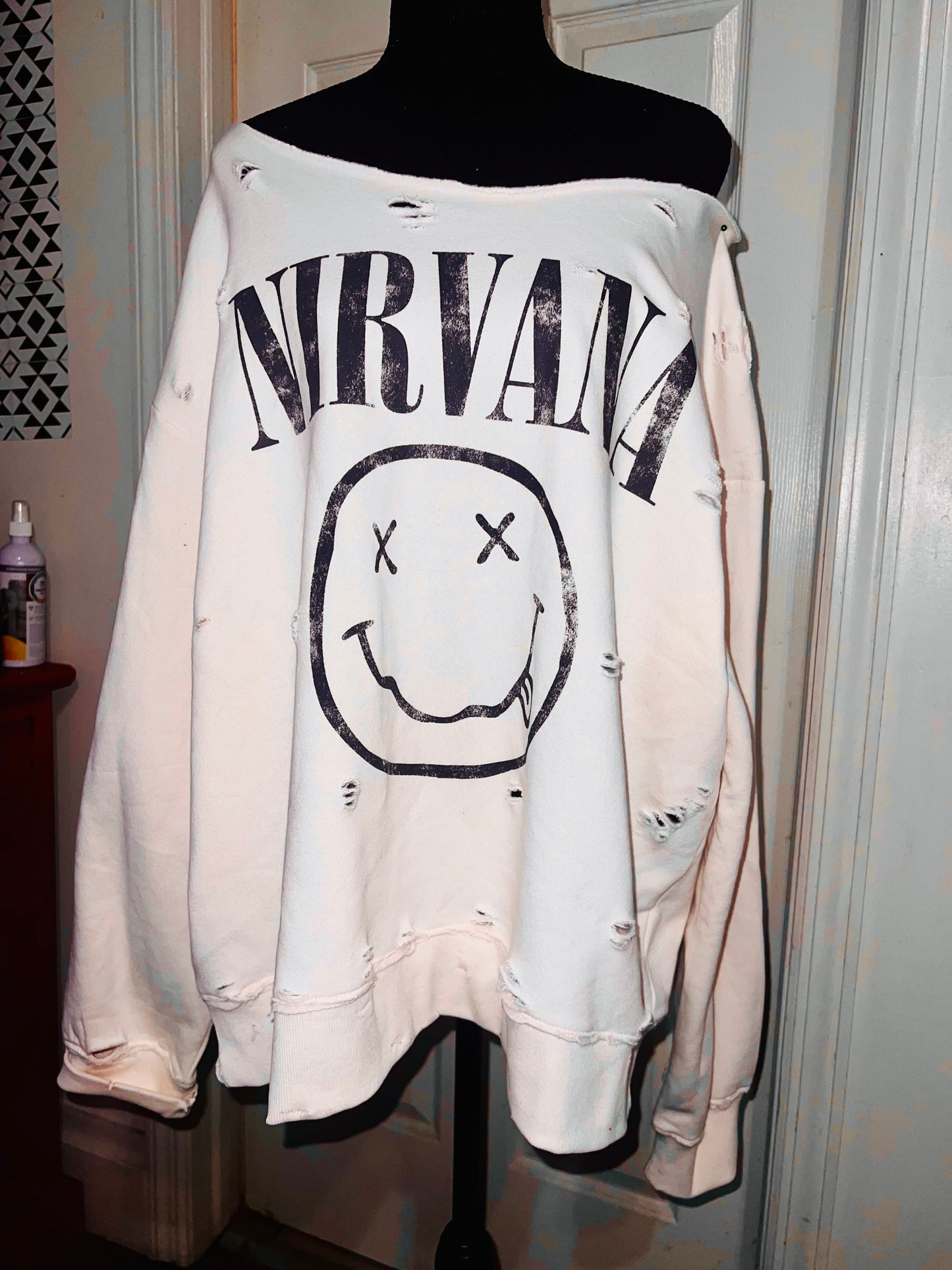 Nirvana Oversized Cream Sweatshirt