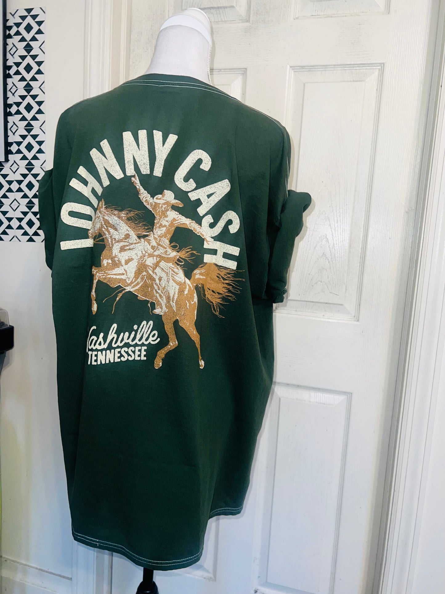 Johnny Cash Double Sided Oversized Diatressed Tee