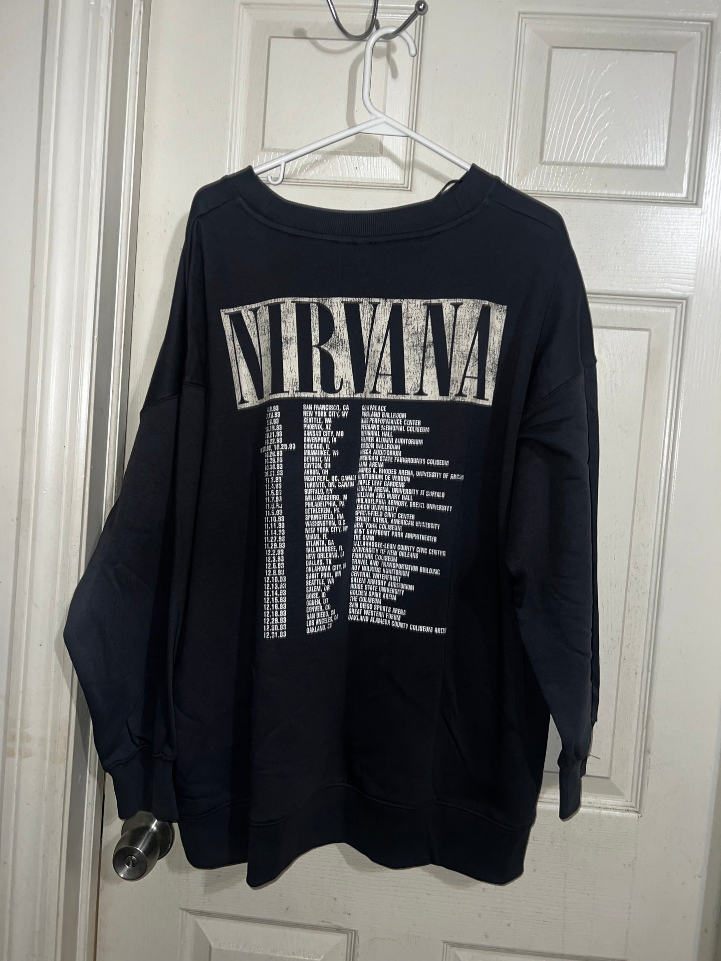 Nirvana Oversized Double Sided Distressed Sweatshirt