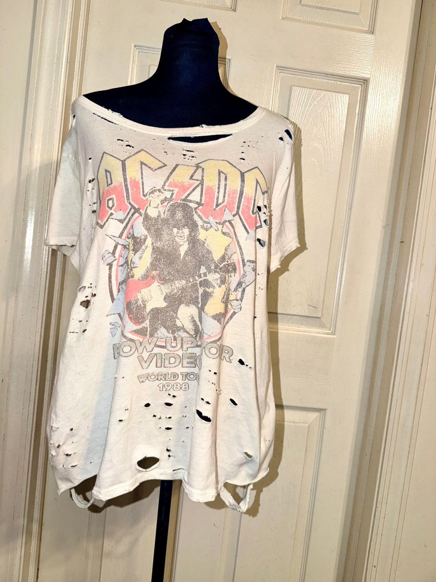 AC/DC Oversized Distressed Tee (as is)