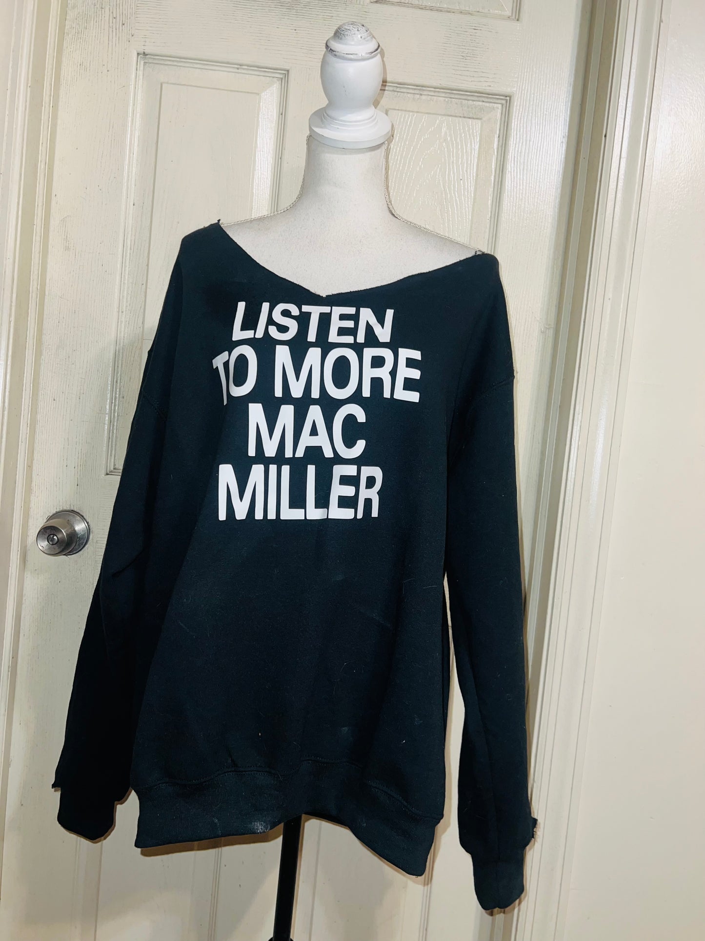 Mac Miller Oversized Distressed Sweatshirt