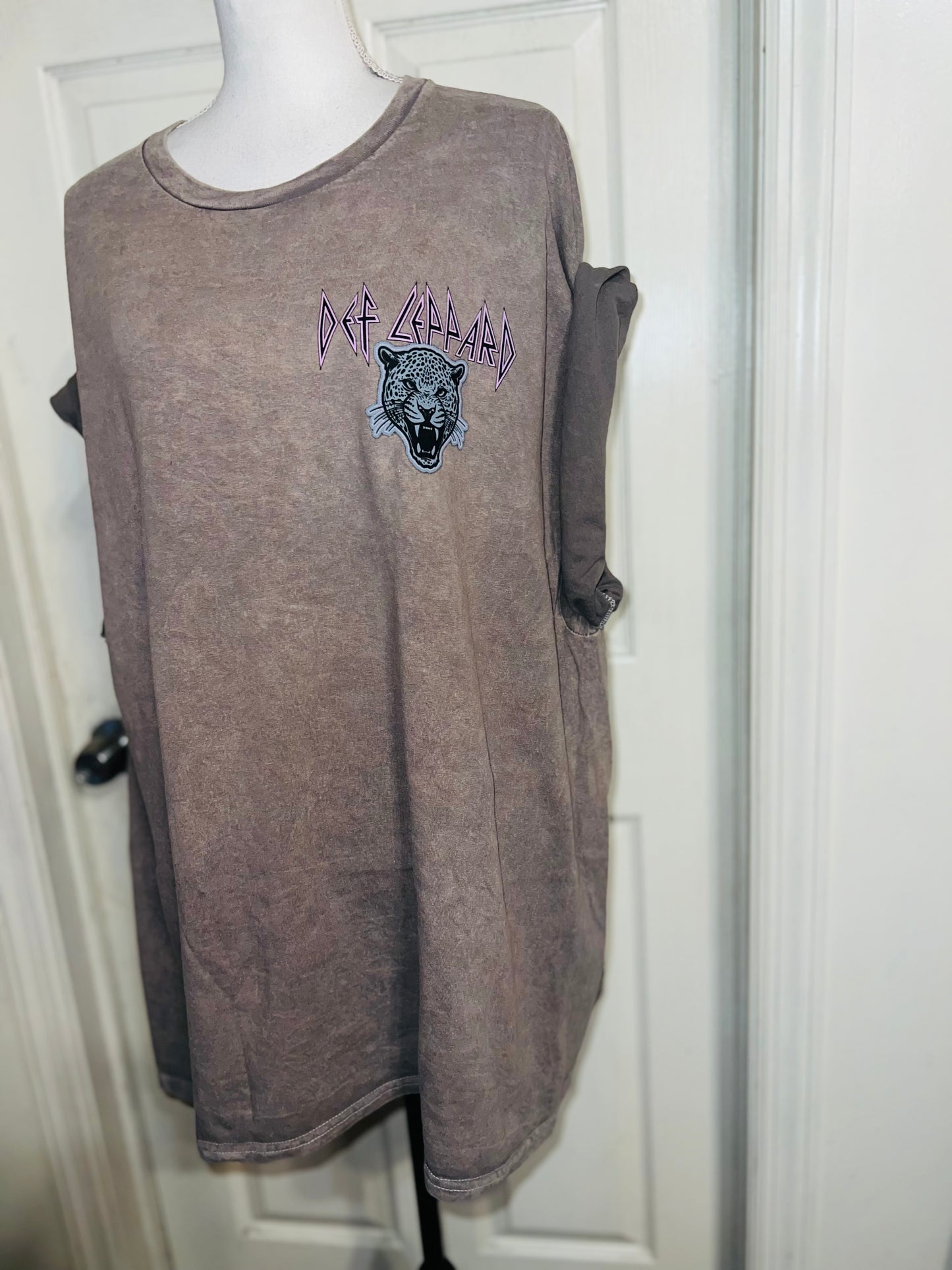 Def Leppard Double Sided Oversized Distressed Tee