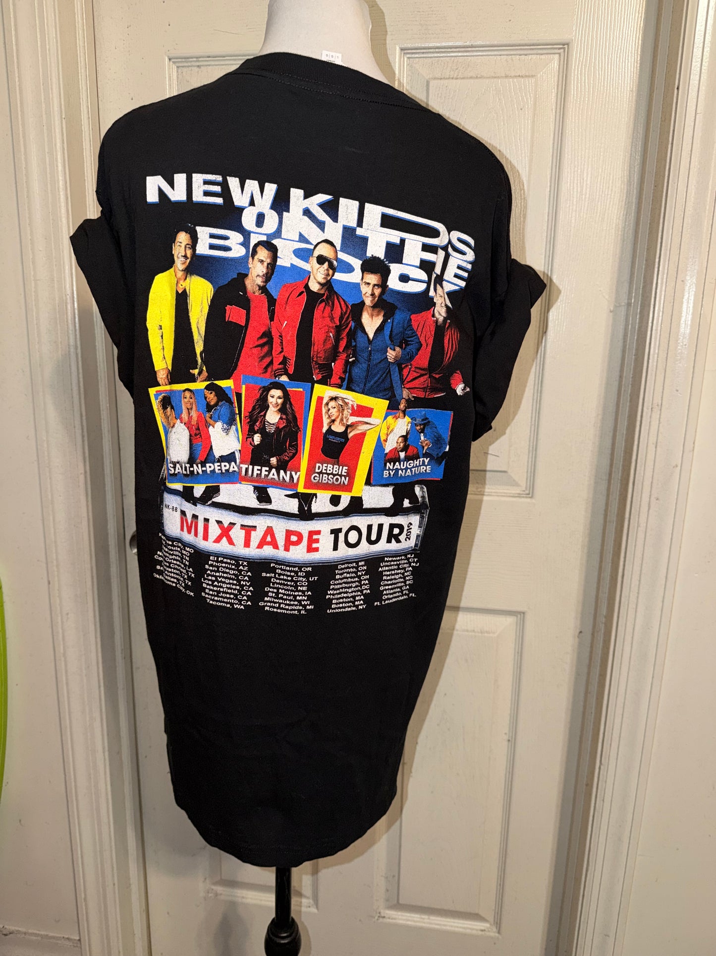 New Kids on the Block Double Sided Oversized Distressed Tee