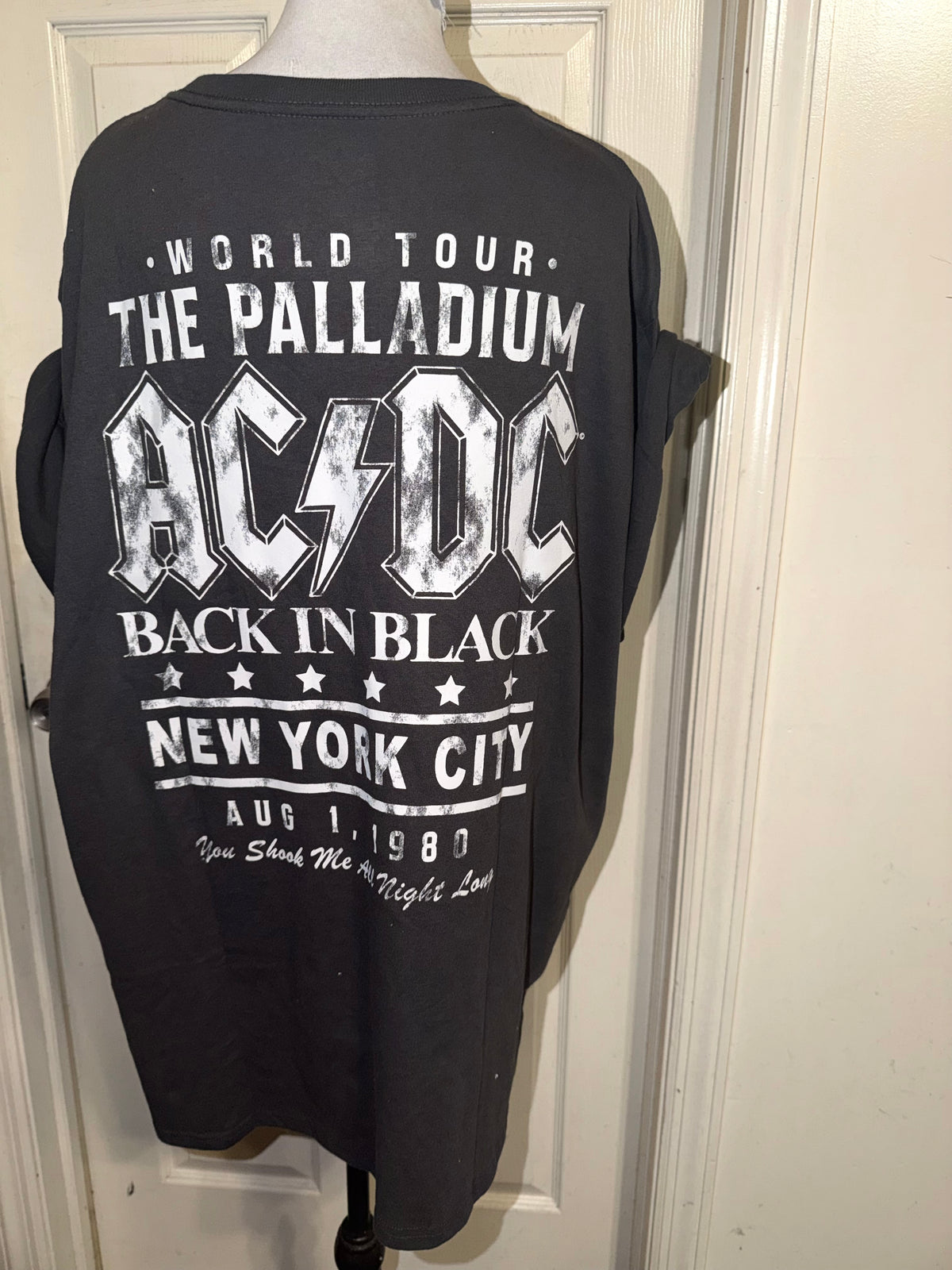 AC/DC Double Sided Oversized Distressed Tee