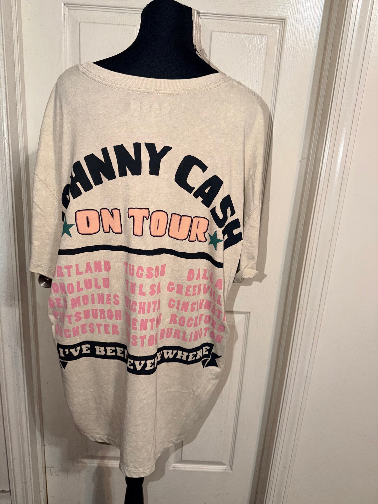 Johnny Cash Double Sided Oversized Distressed Tee