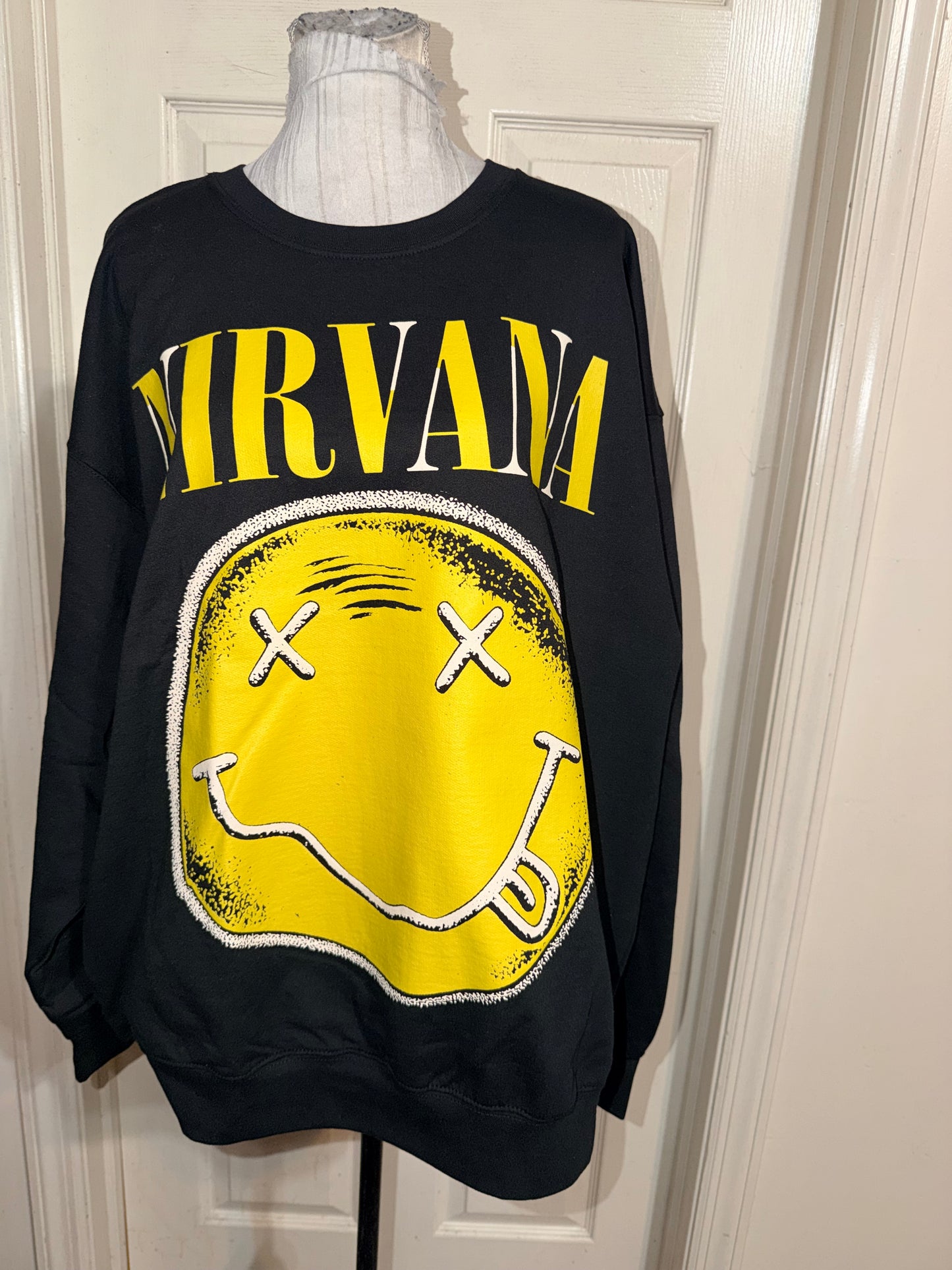 Nirvana Oversized Distressed Sweatshirt