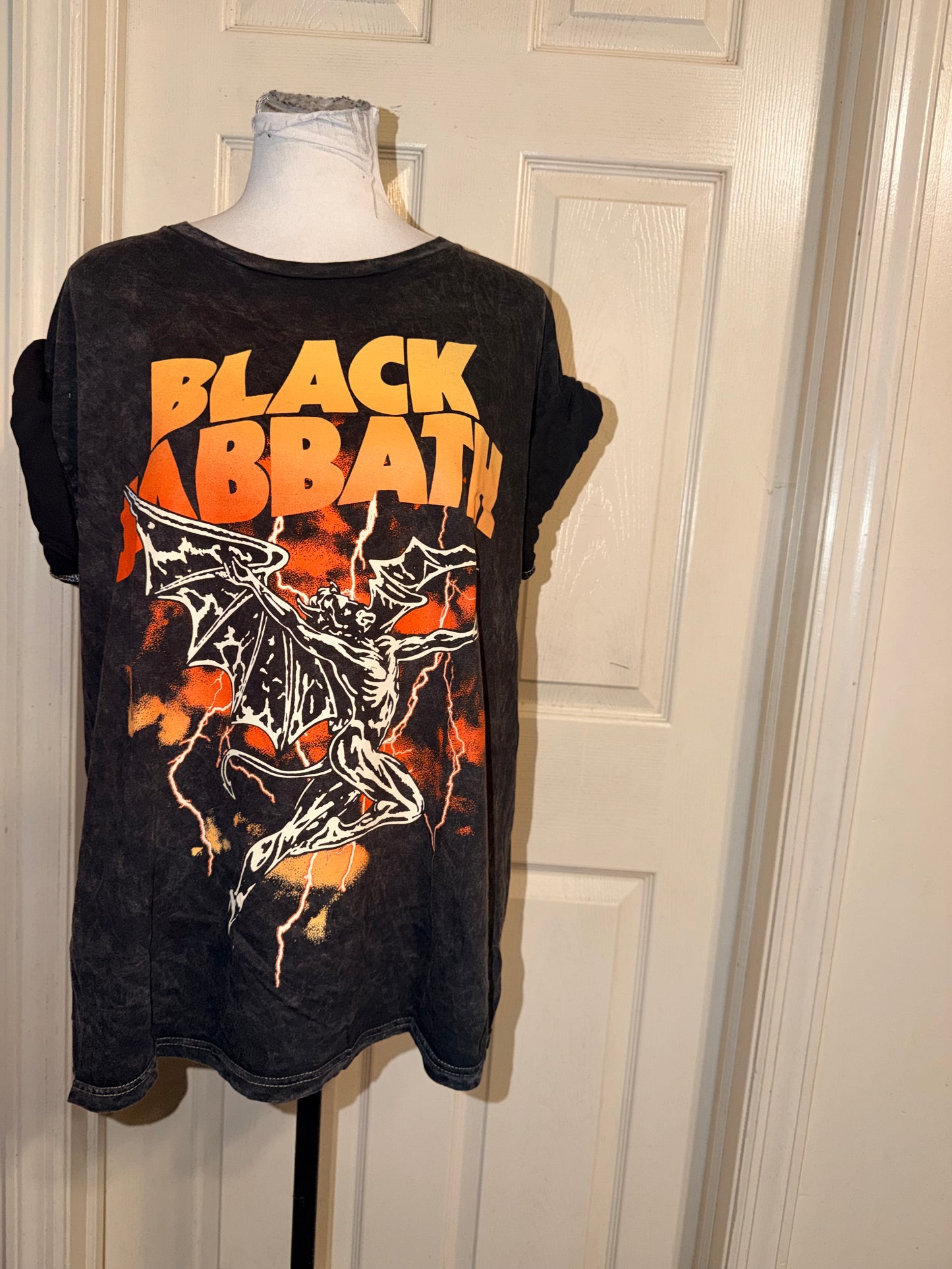 Black Sabbath Double Sided Oversized Distressed Tee