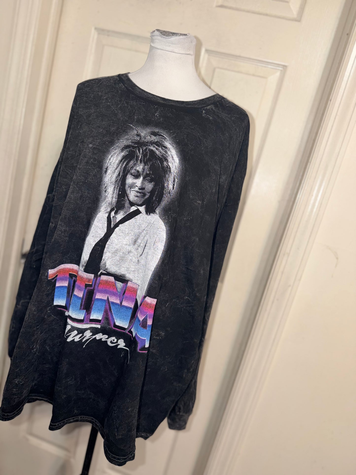 Tina Turner Oversized Distressed Long Sleeve Tee