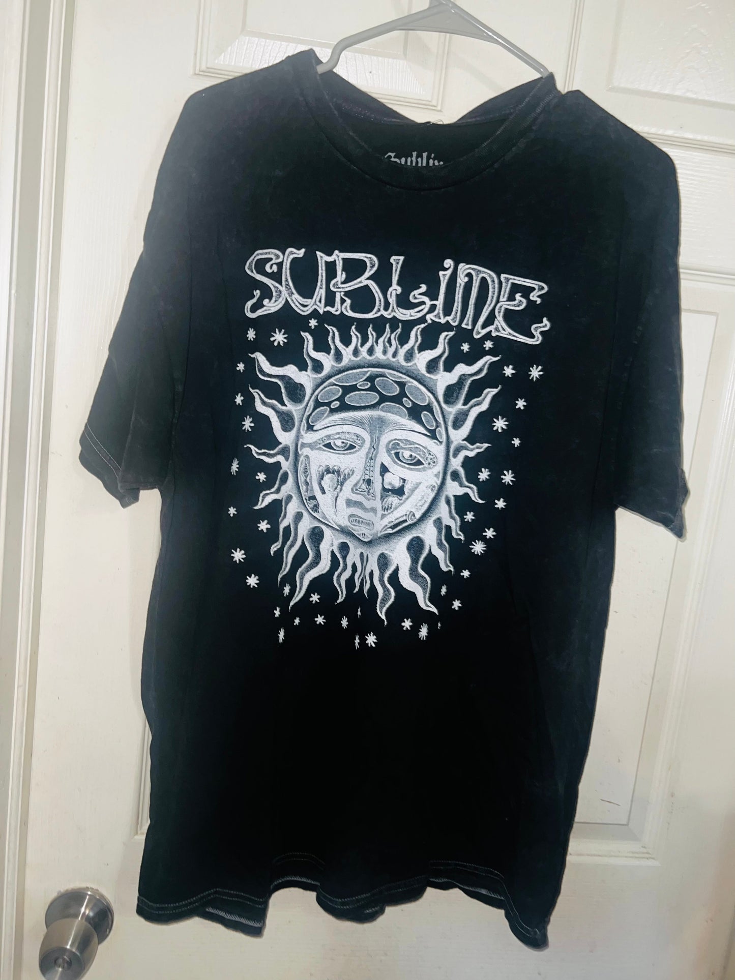 Sublime Acid Wash Oversized Distressed Tee