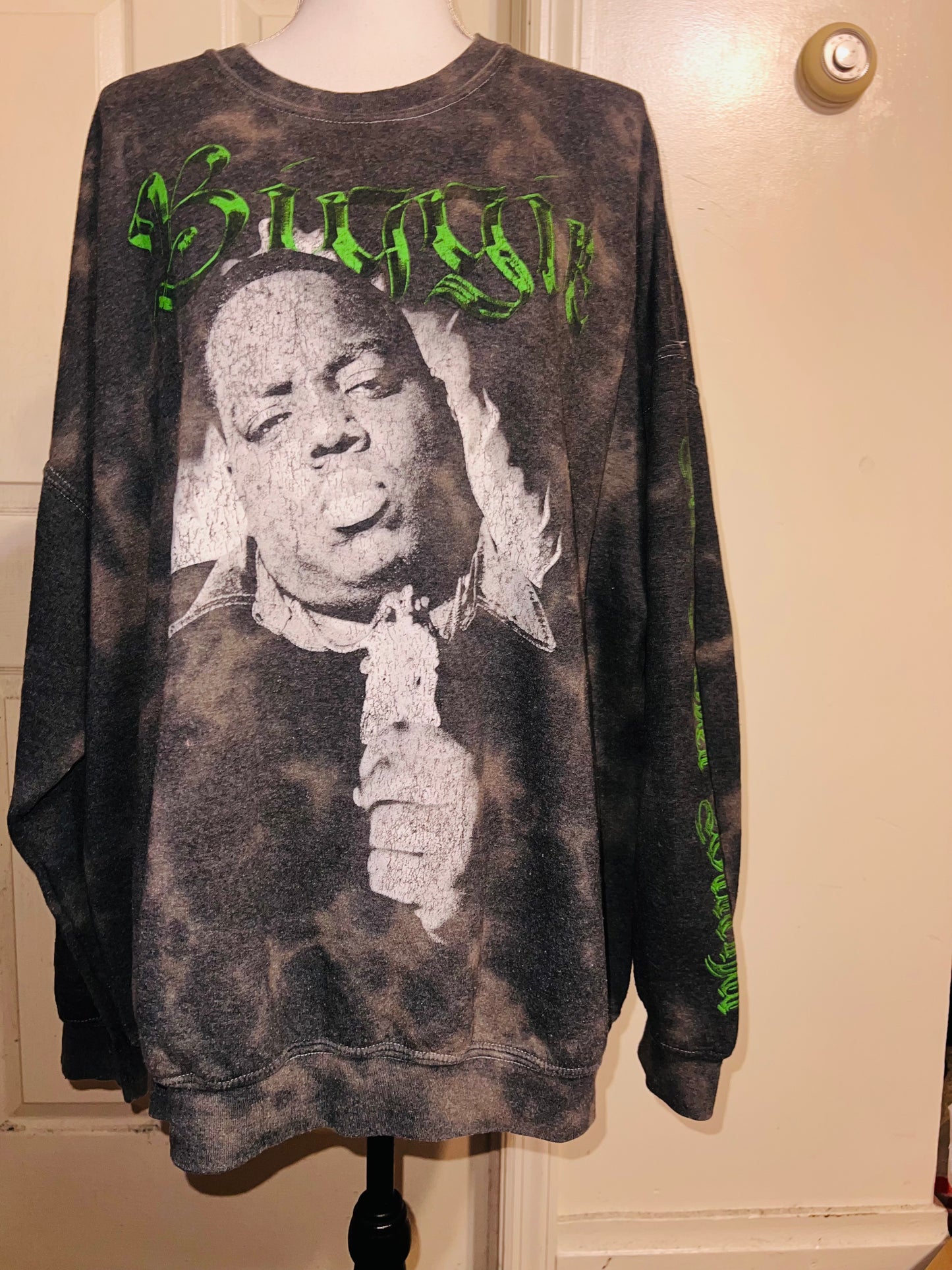 Biggie Smalls Oversized Distressed Sweatshirt