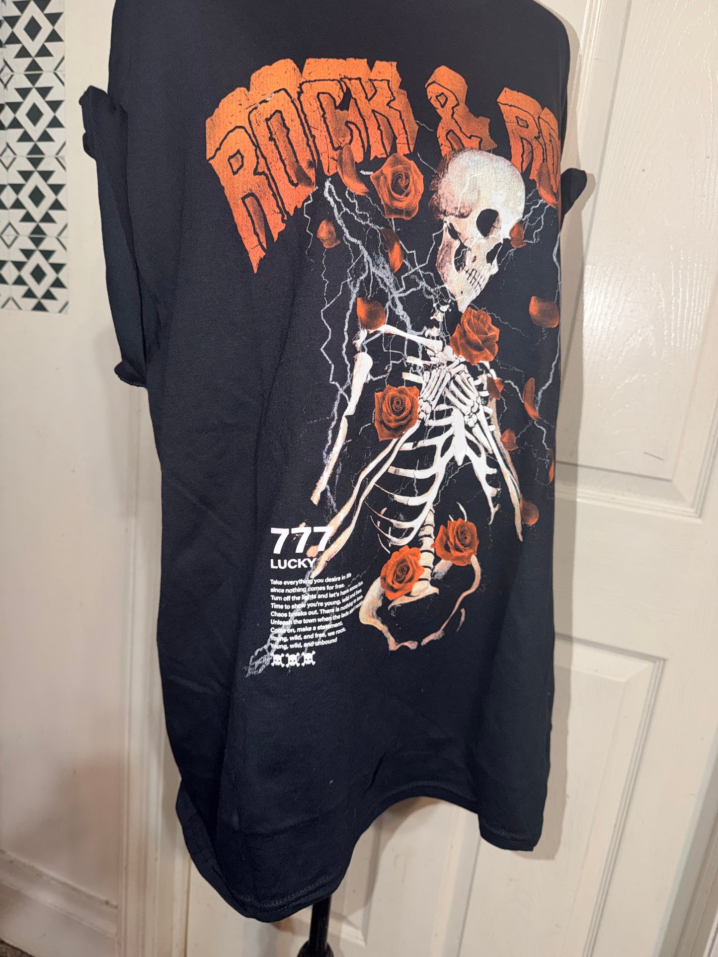 Rock n’ Roll Graphic Oversized Distressed Tee