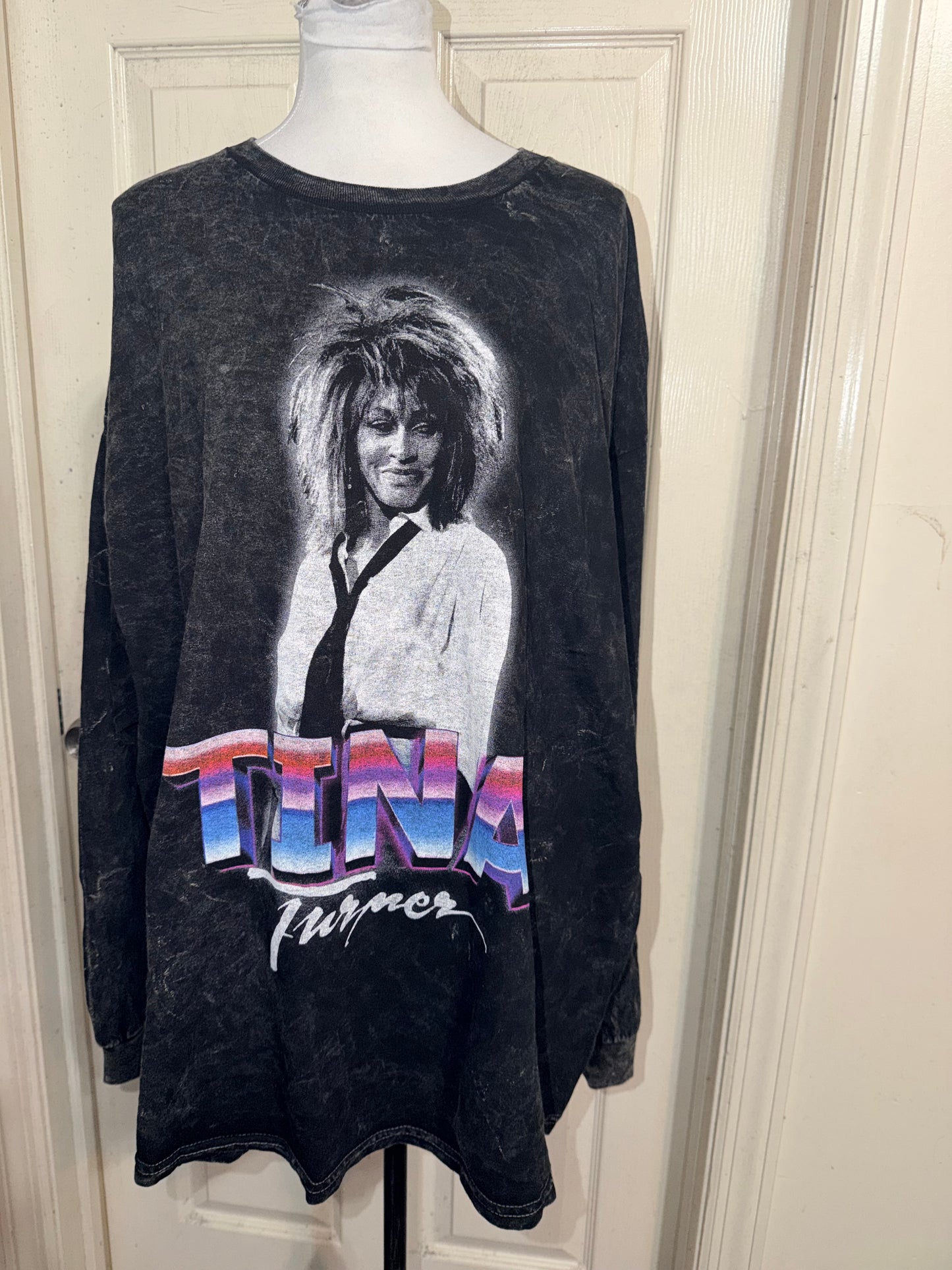 Tina Turner Oversized Distressed Long Sleeve Tee