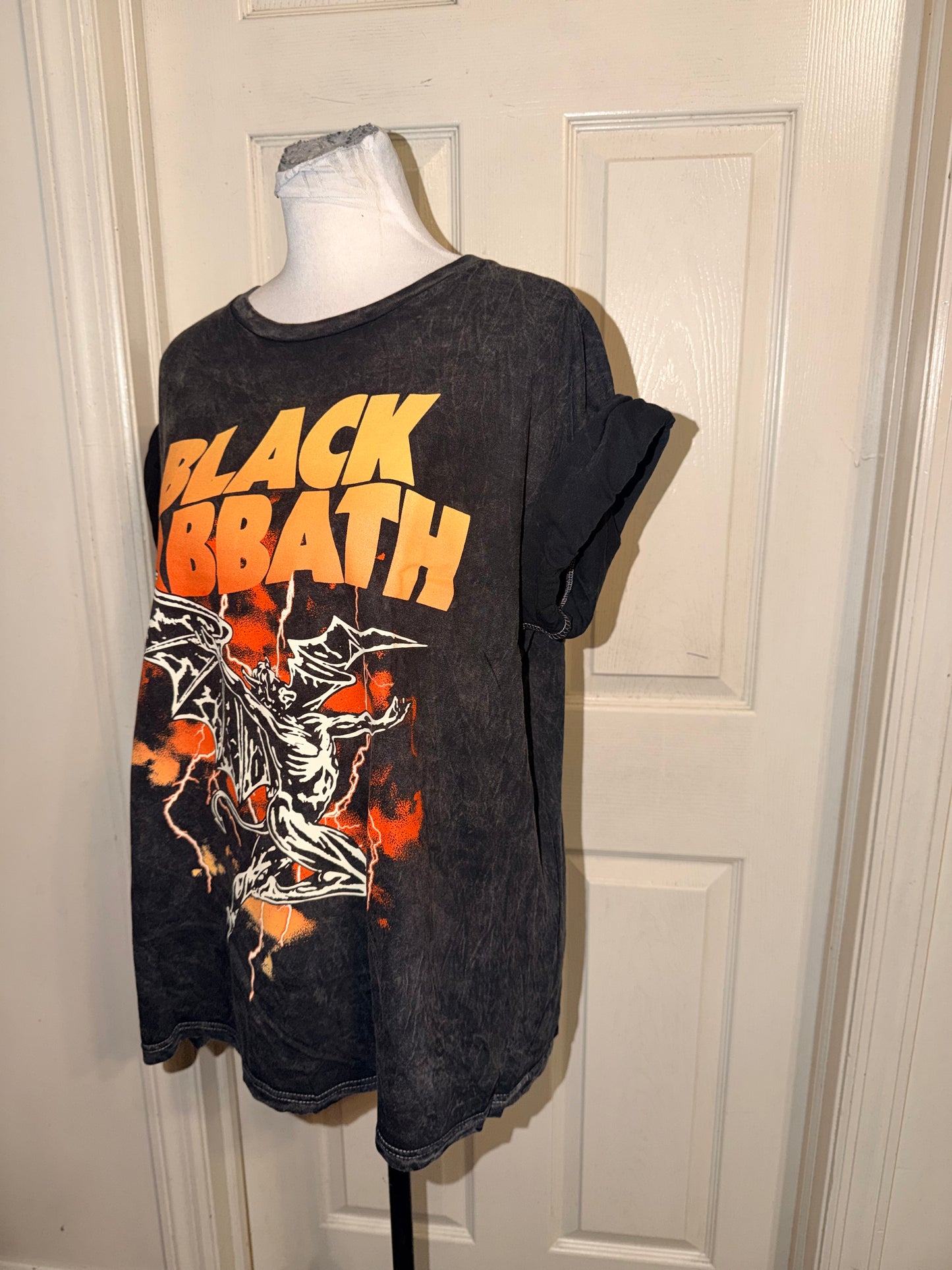 Black Sabbath Double Sided Oversized Distressed Tee