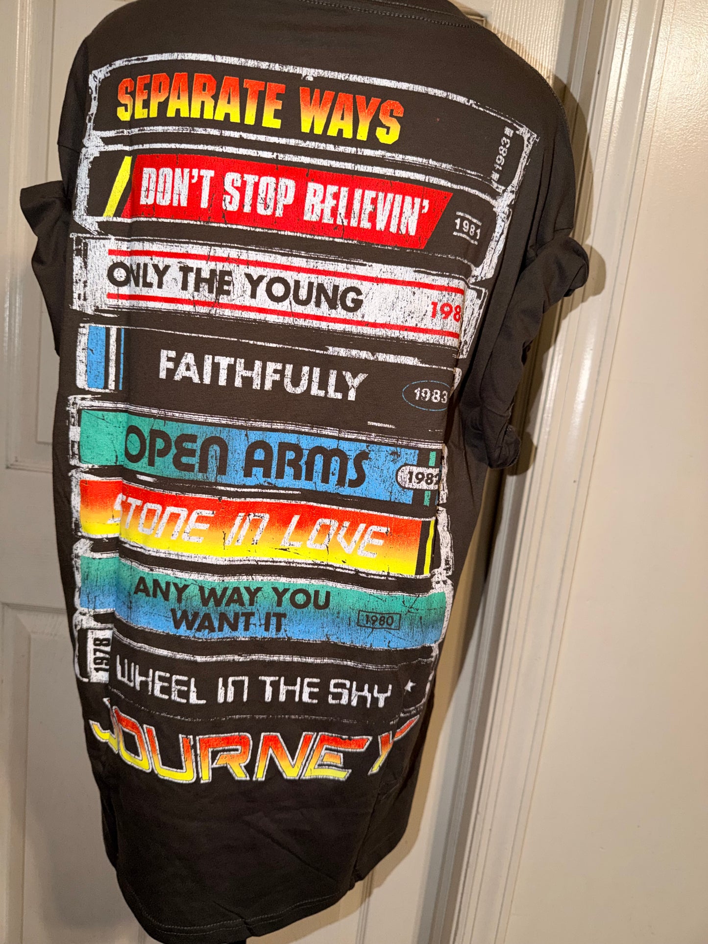 Journey Double Sided Oversized Distressed Tee