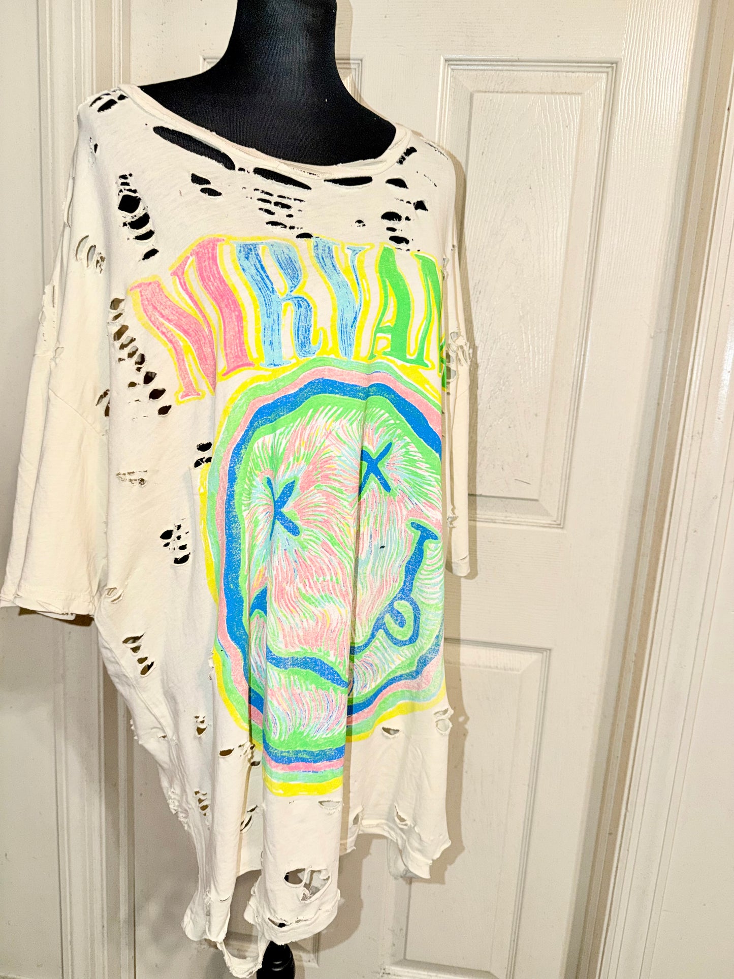 Nirvana Oversized Distressed Tee