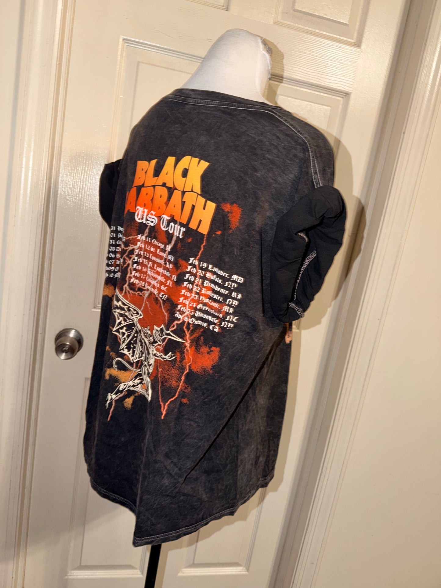 Black Sabbath Double Sided Oversized Distressed Tee