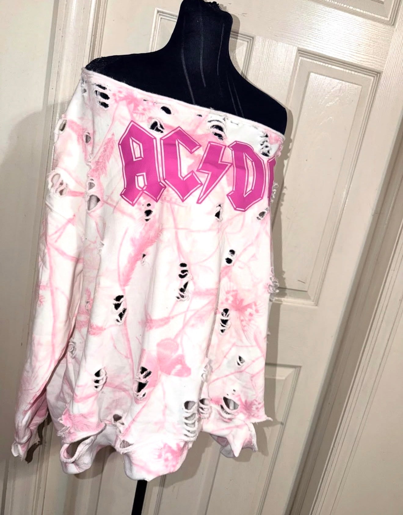 AC/DC OFTS Oversized Distressed Sweatshirt