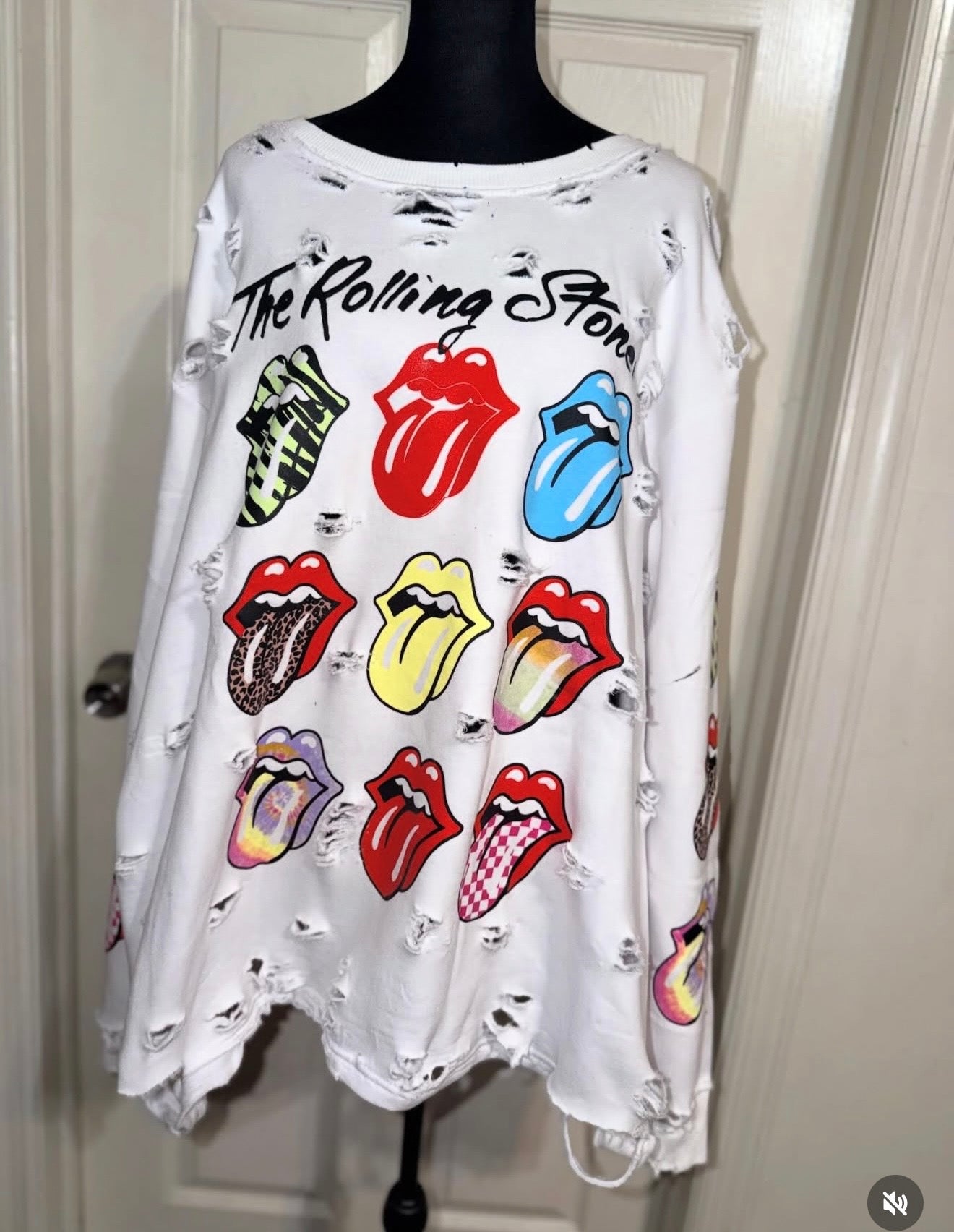 The Rolling Stones Oversized Distressed Sweatshirt