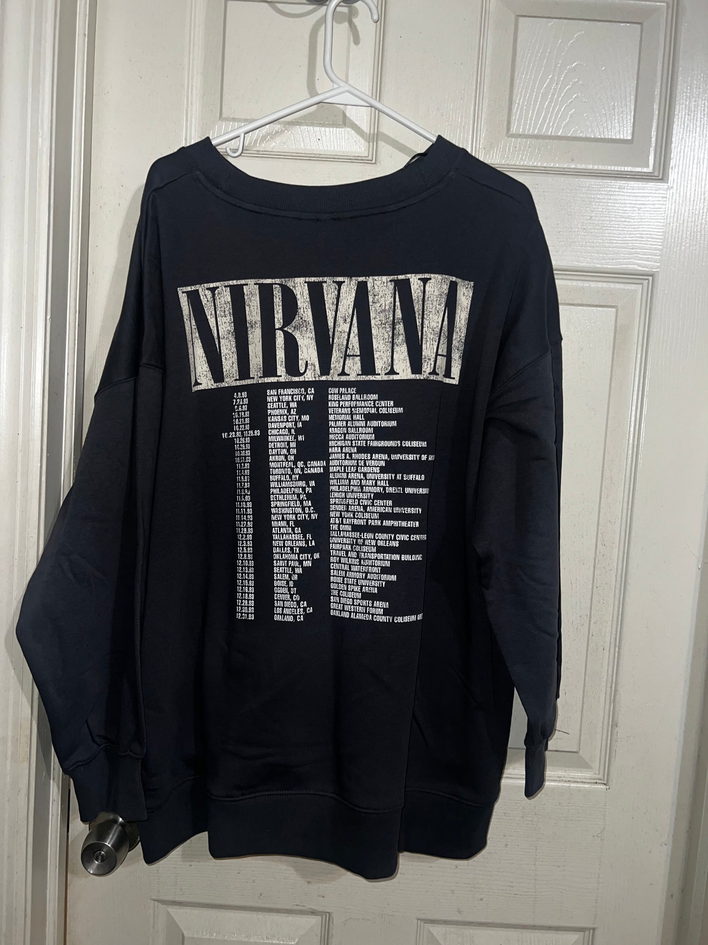 Nirvana Oversized Double Sided Distressed Sweatshirt