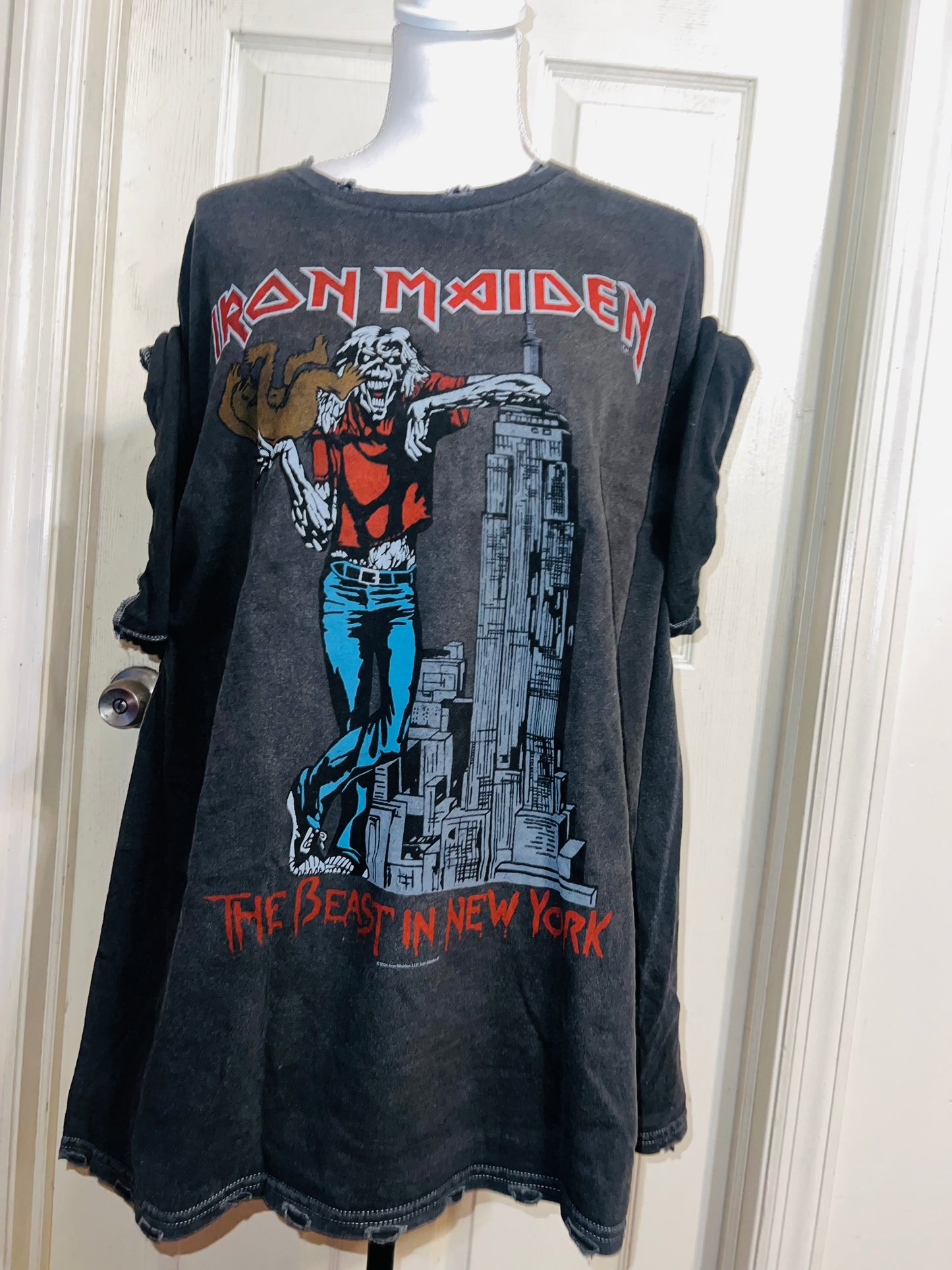 Iron Maiden Double Sided Oversized Distressed Tee