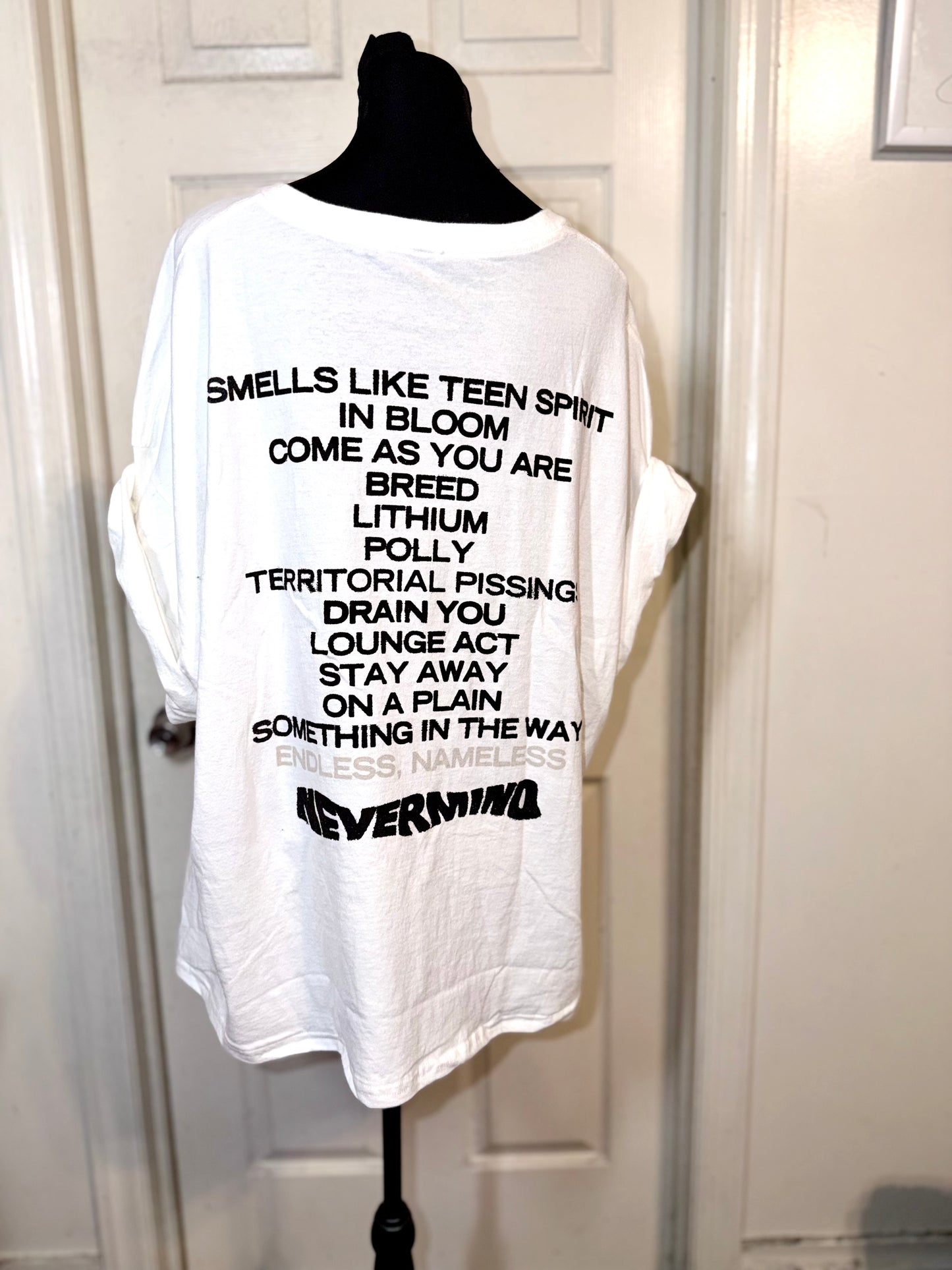 Nirvana Double Sided Oversized Distressed Tee