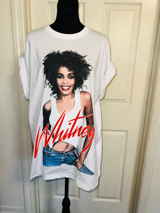 Whitney Houston Oversized Distressed Tee