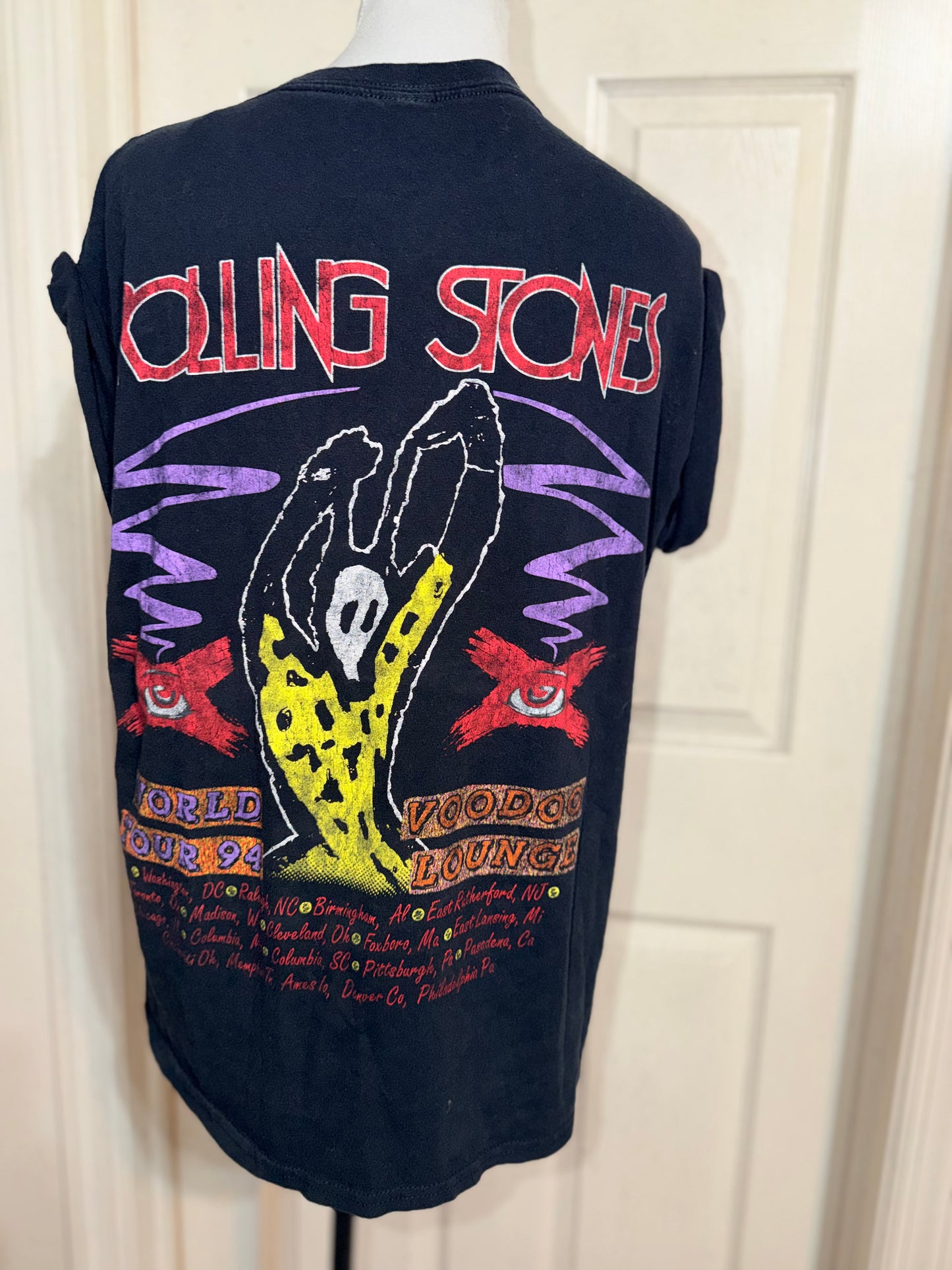 The Rolling Stones Double Sided Voodoo Oversized Distressed Tee