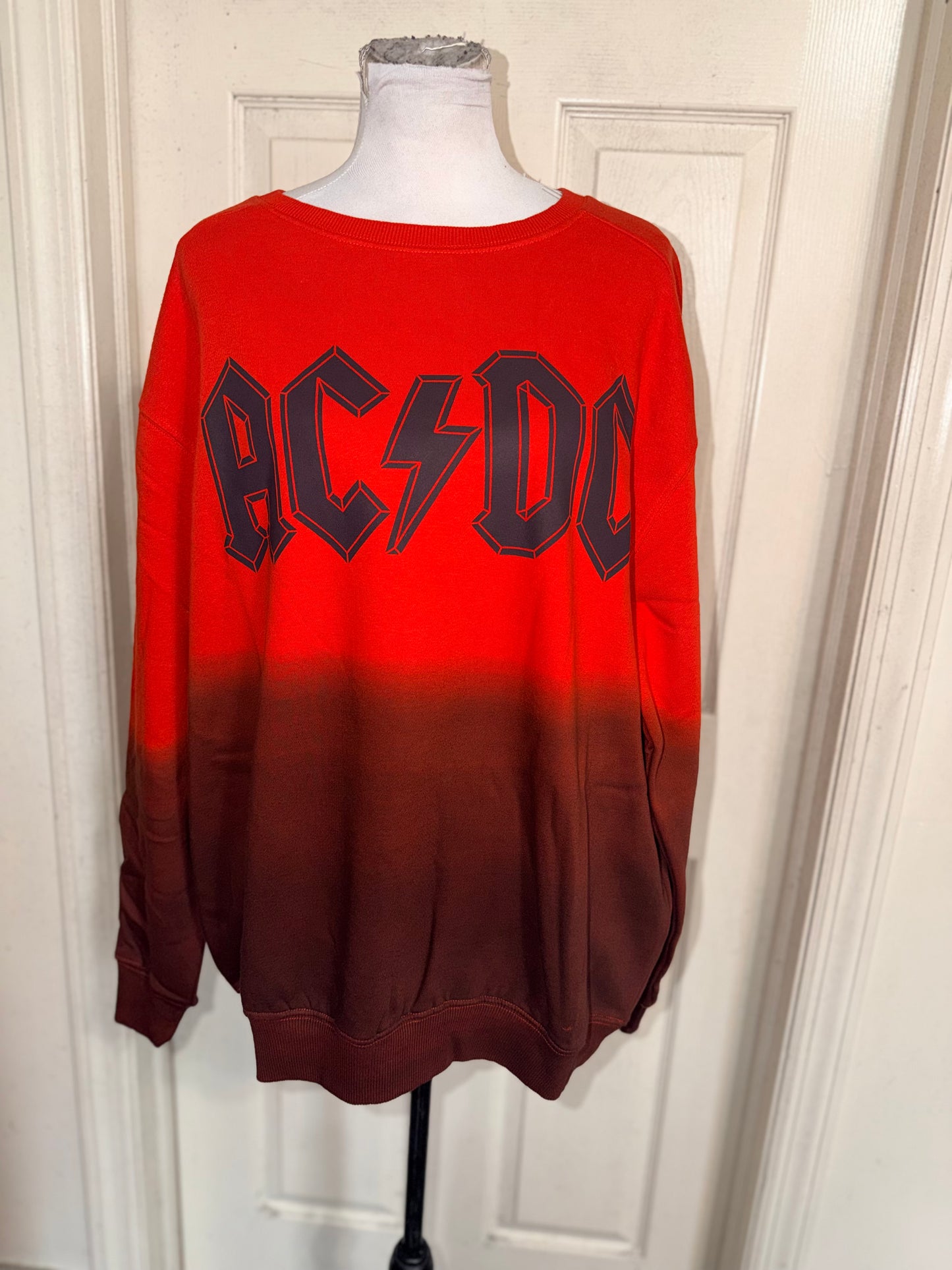 AC/DC Oversized Distressed Sweatshirt