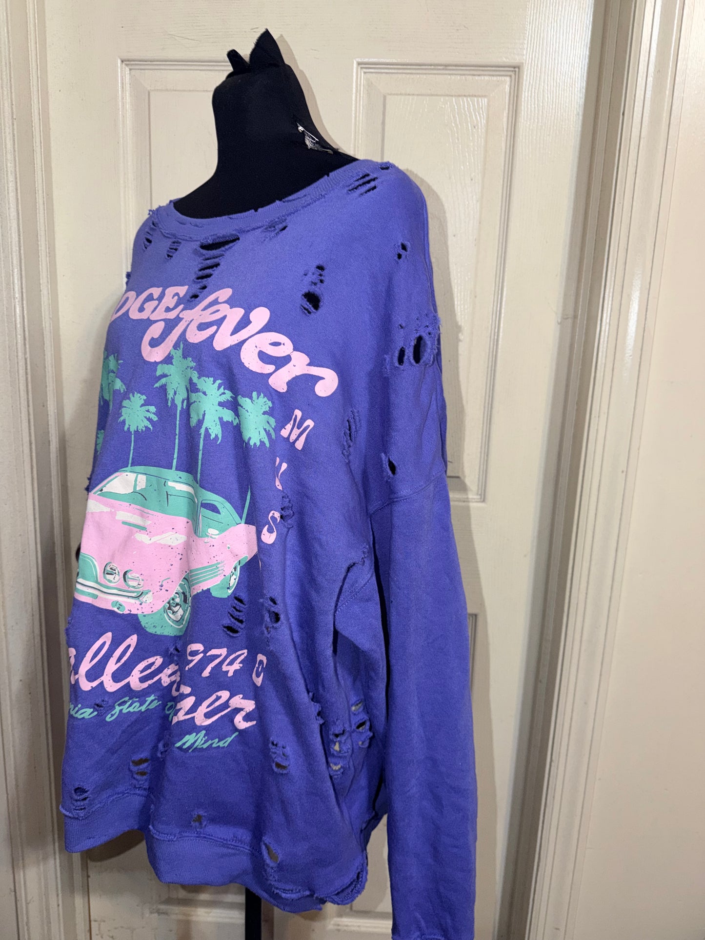 Dodge Challenger Oversize Distressed Sweatshirt