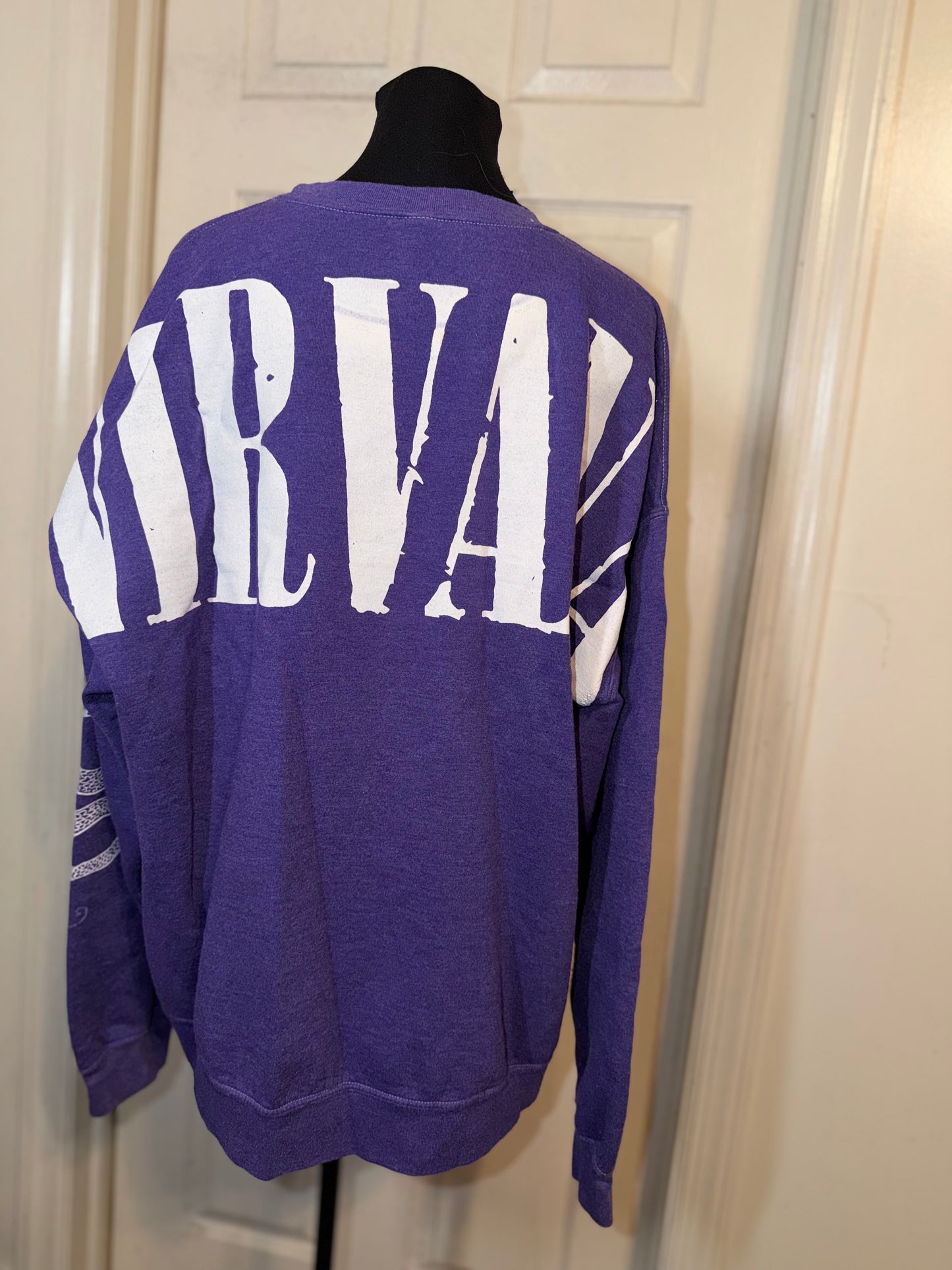Nirvana Double Sided Oversized Distressed Sweatshirt
