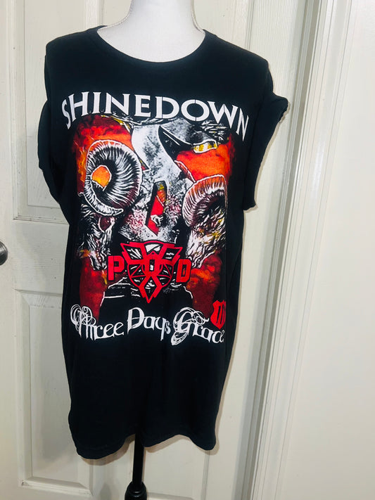 Vintage Shinedown/Three Days Grace Double Sided Oversized Tee