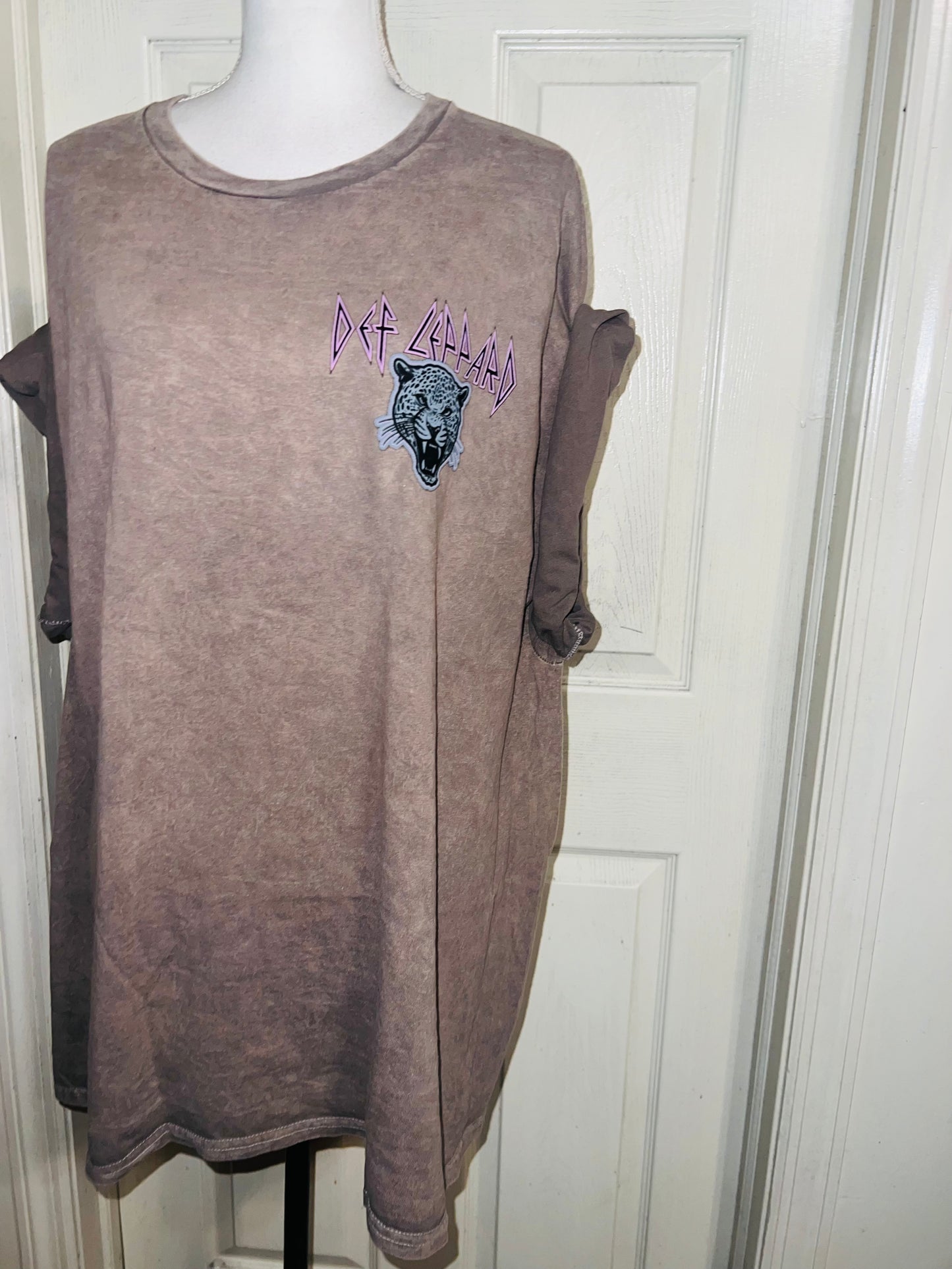 Def Leppard Double Sided Oversized Distressed Tee