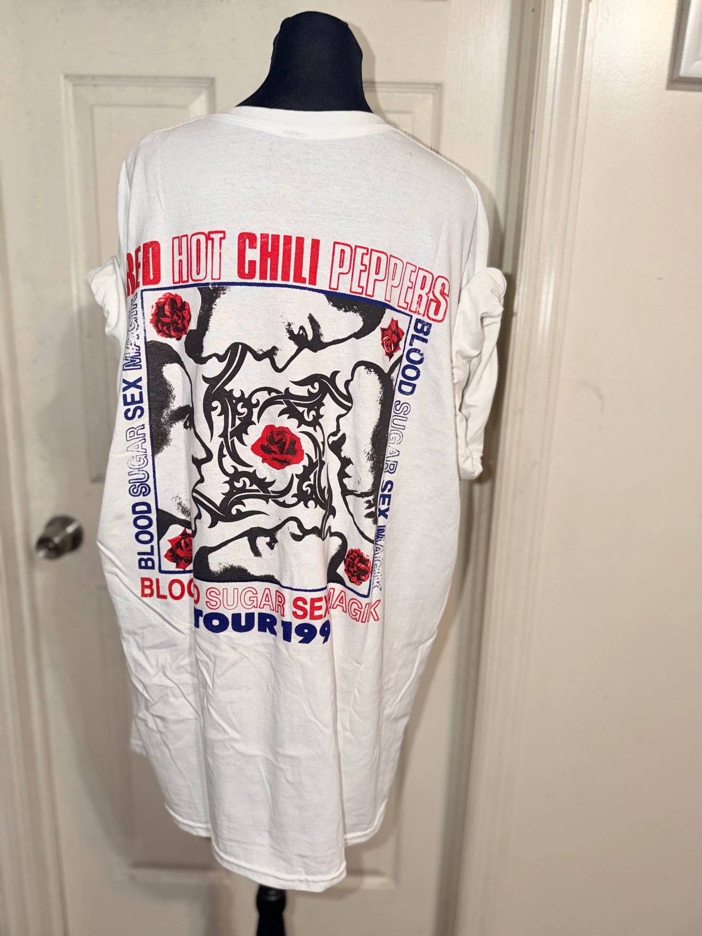 Red Hot Chili Peppers Double Sided Oversized Distressed Tee