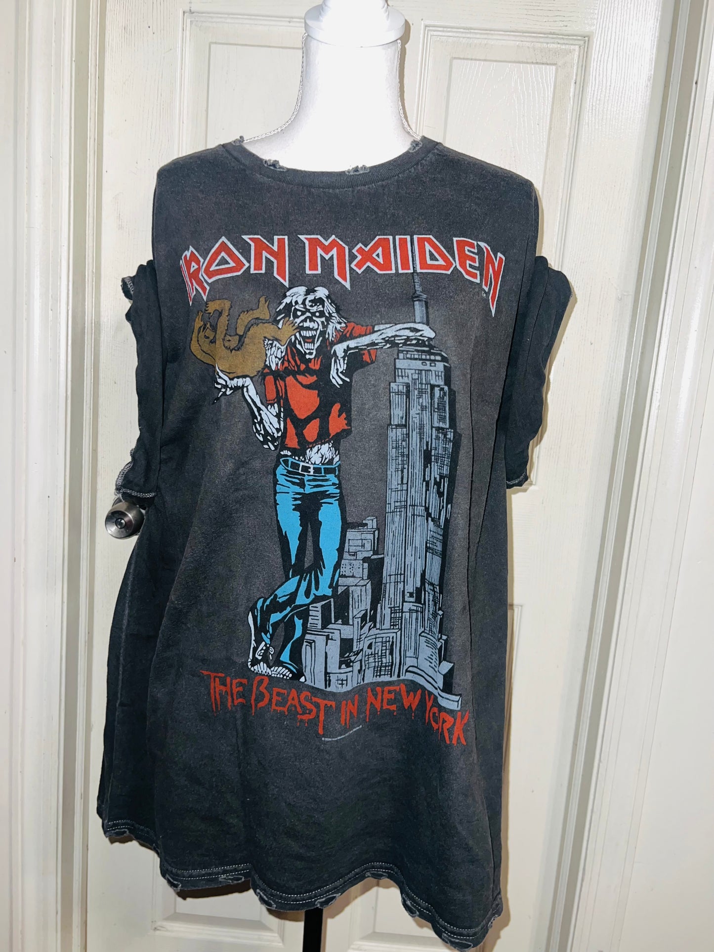 Iron Maiden Double Sided Oversized Distressed Tee