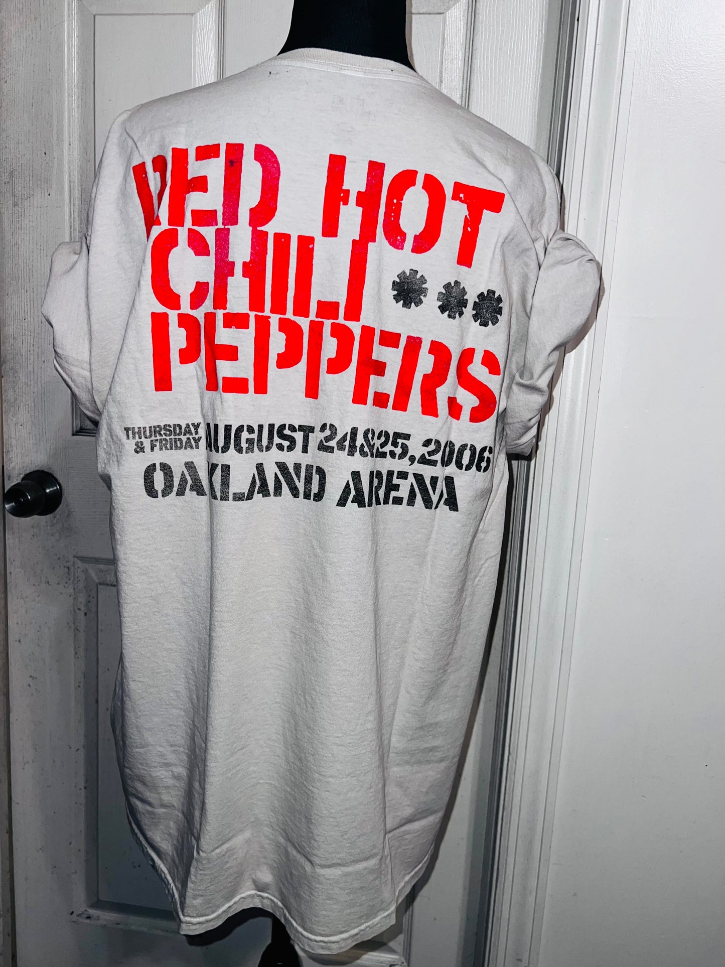 Red Hot Chili Peppers Double Sided Oversized Distressed Tee