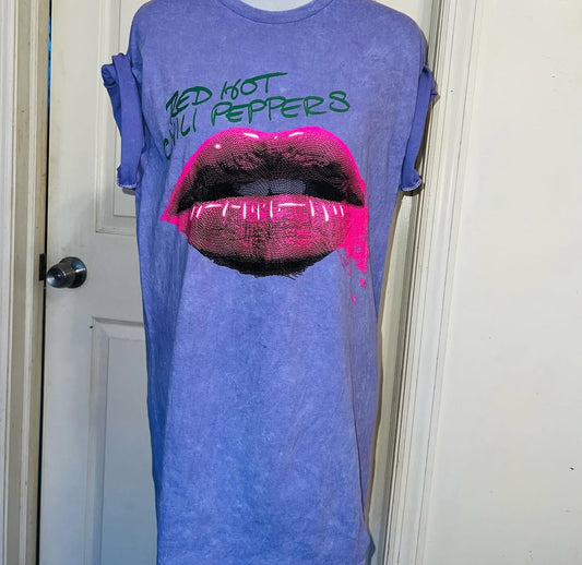 Red Hot Chili Peppers Double Sided Oversized Distressed Tee
