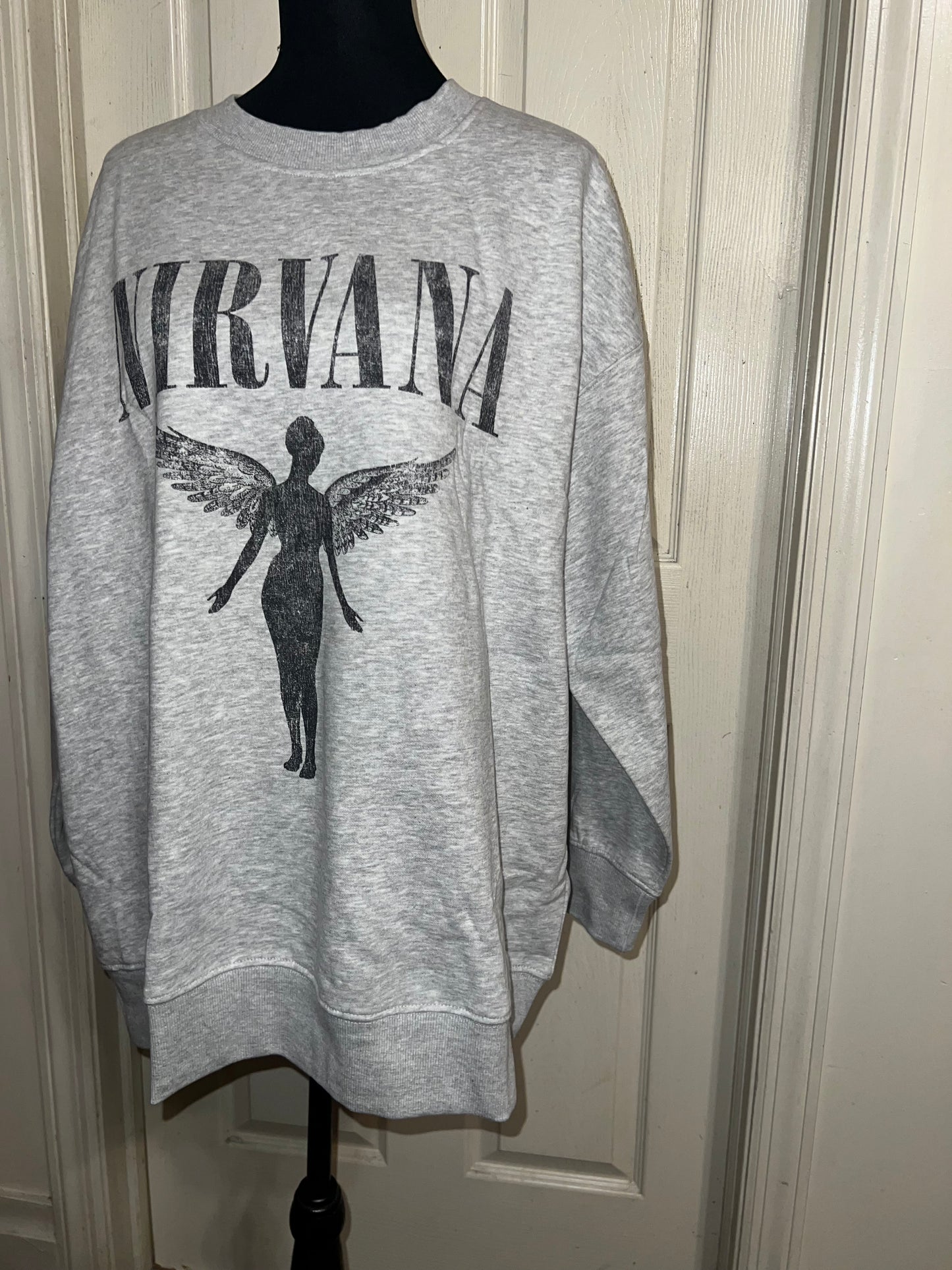 Nirvana Oversized Distressed Sweatshirt