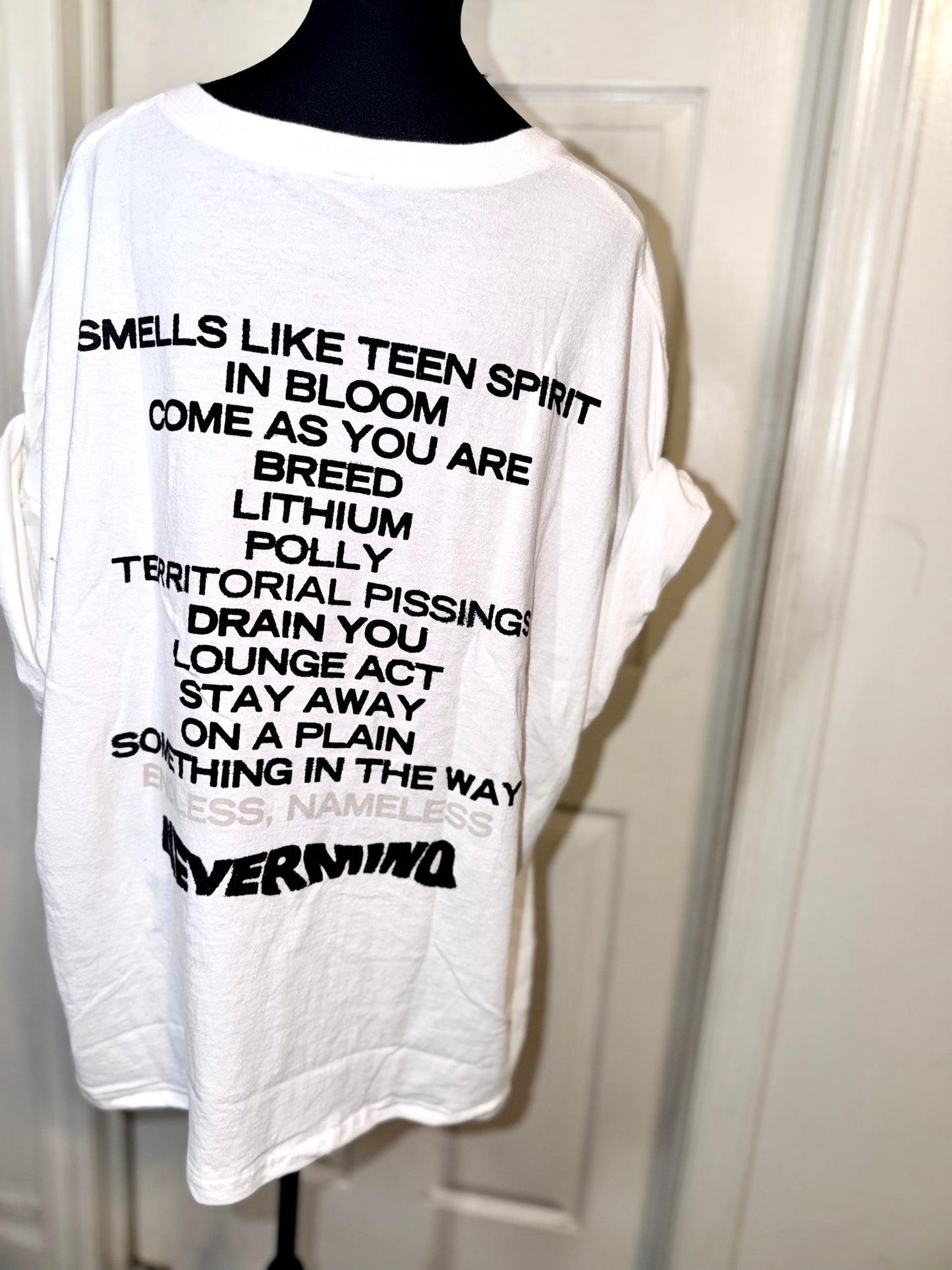 Nirvana Double Sided Oversized Distressed Tee