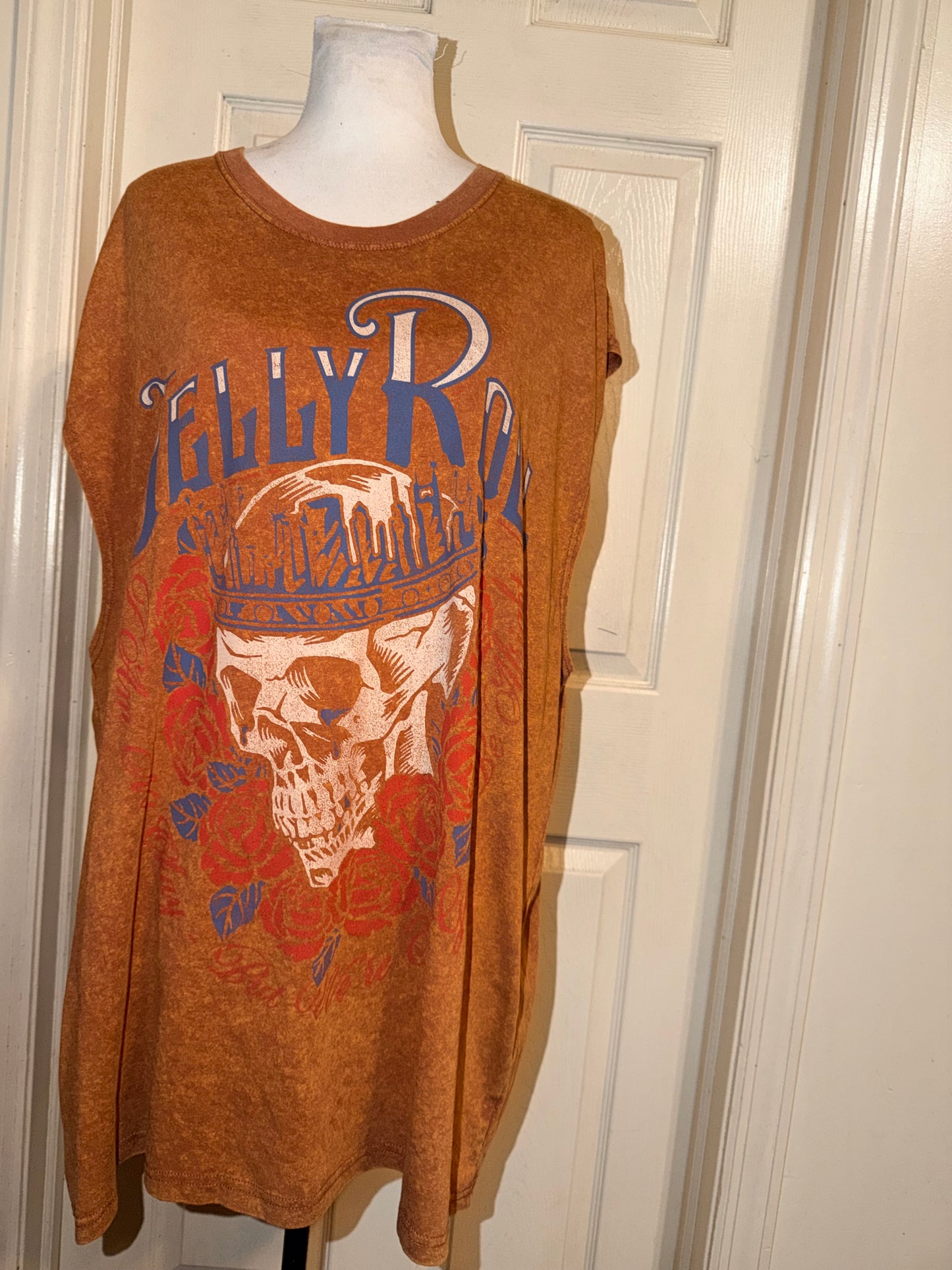 Jelly Roll Double Sided Oversized Distressed Tank