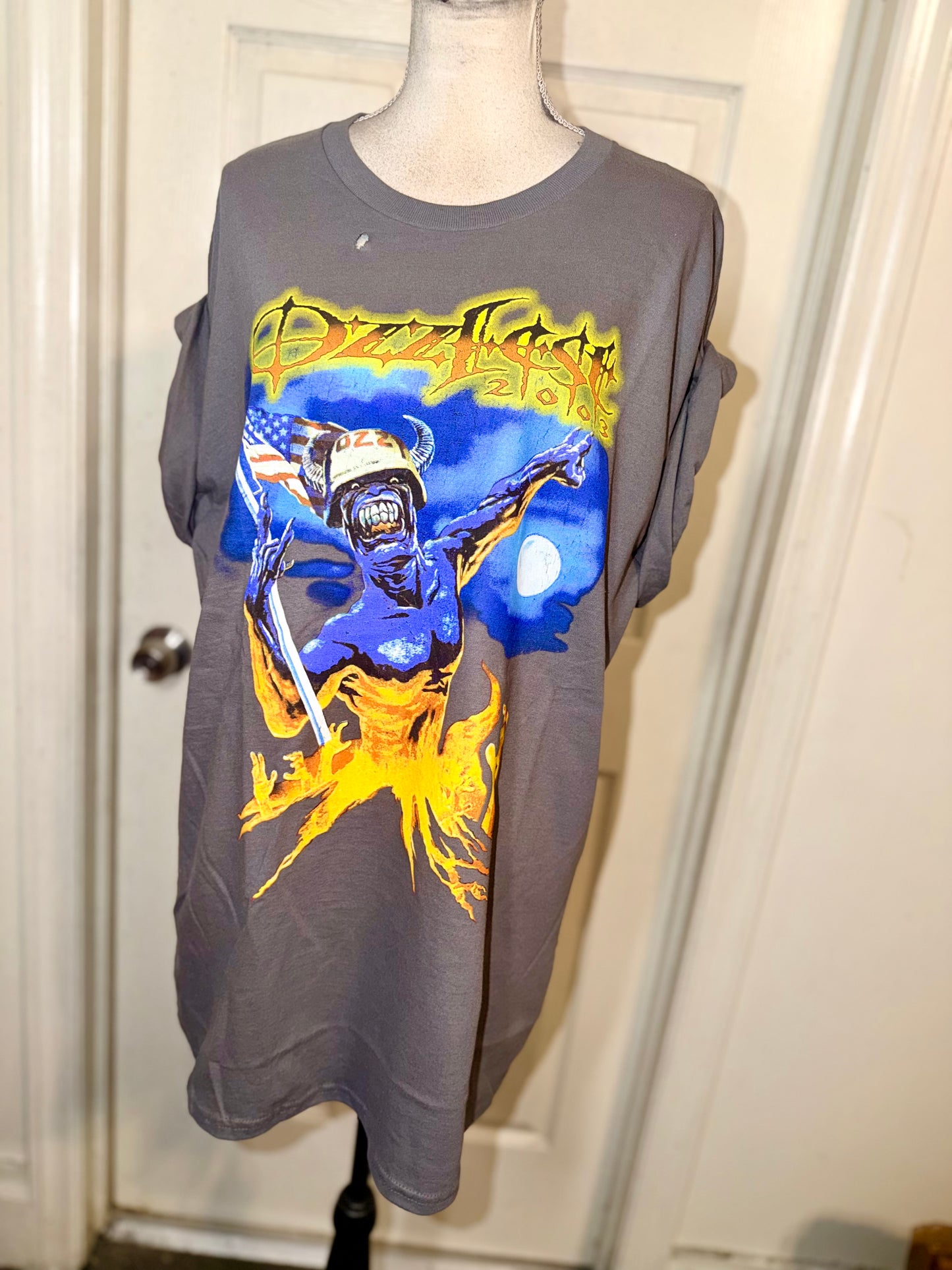 Ozzy Osbourne Ozzfest Double Sided Oversized Distressed Tee