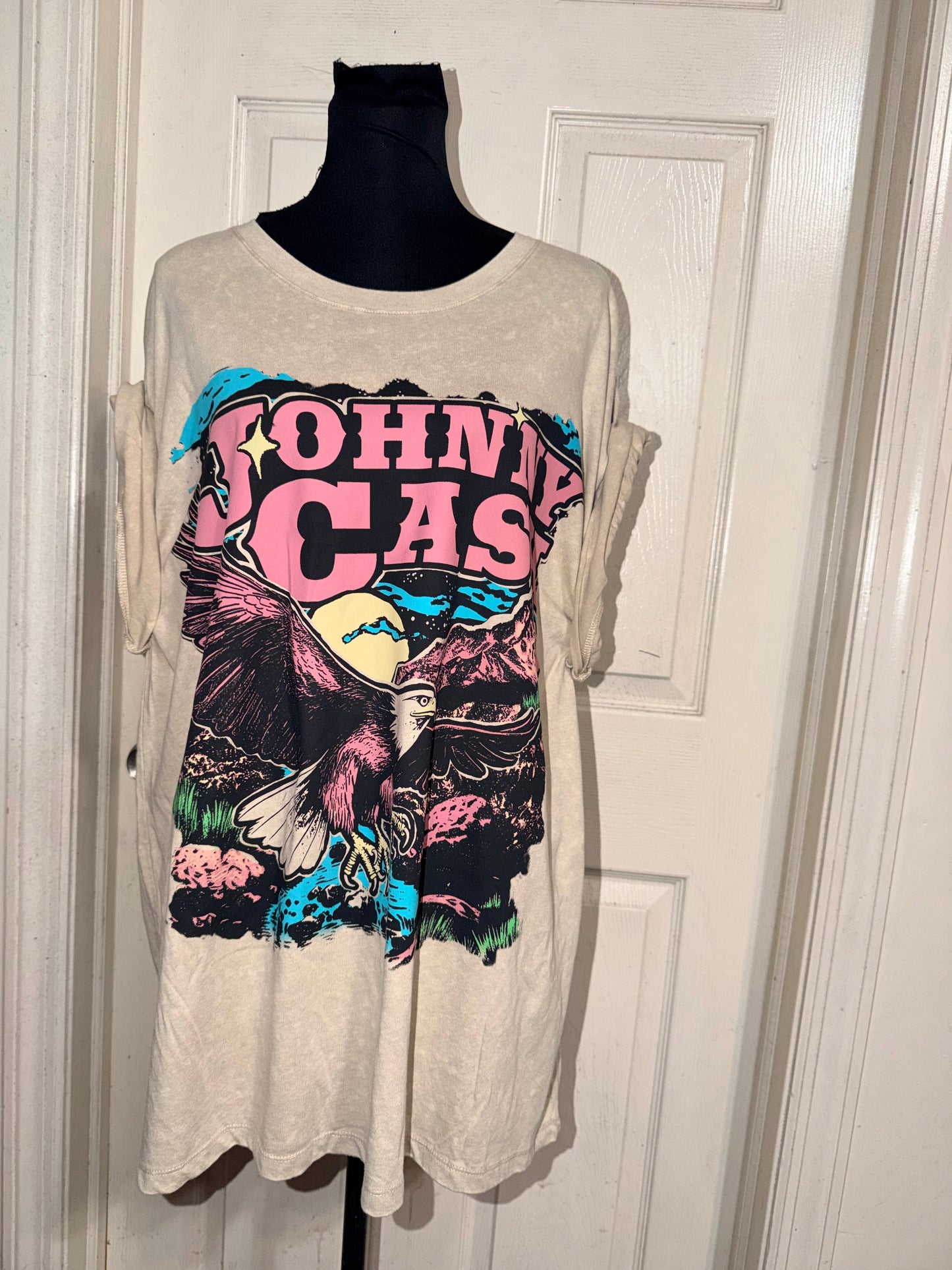 Johnny Cash Double Sided Oversized Distressed Tee