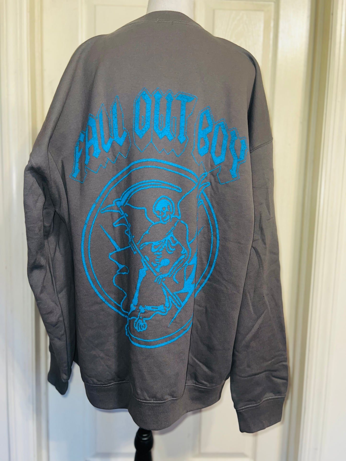 Fall Out Boy Double Sided Oversized Distressed Sweatshirt